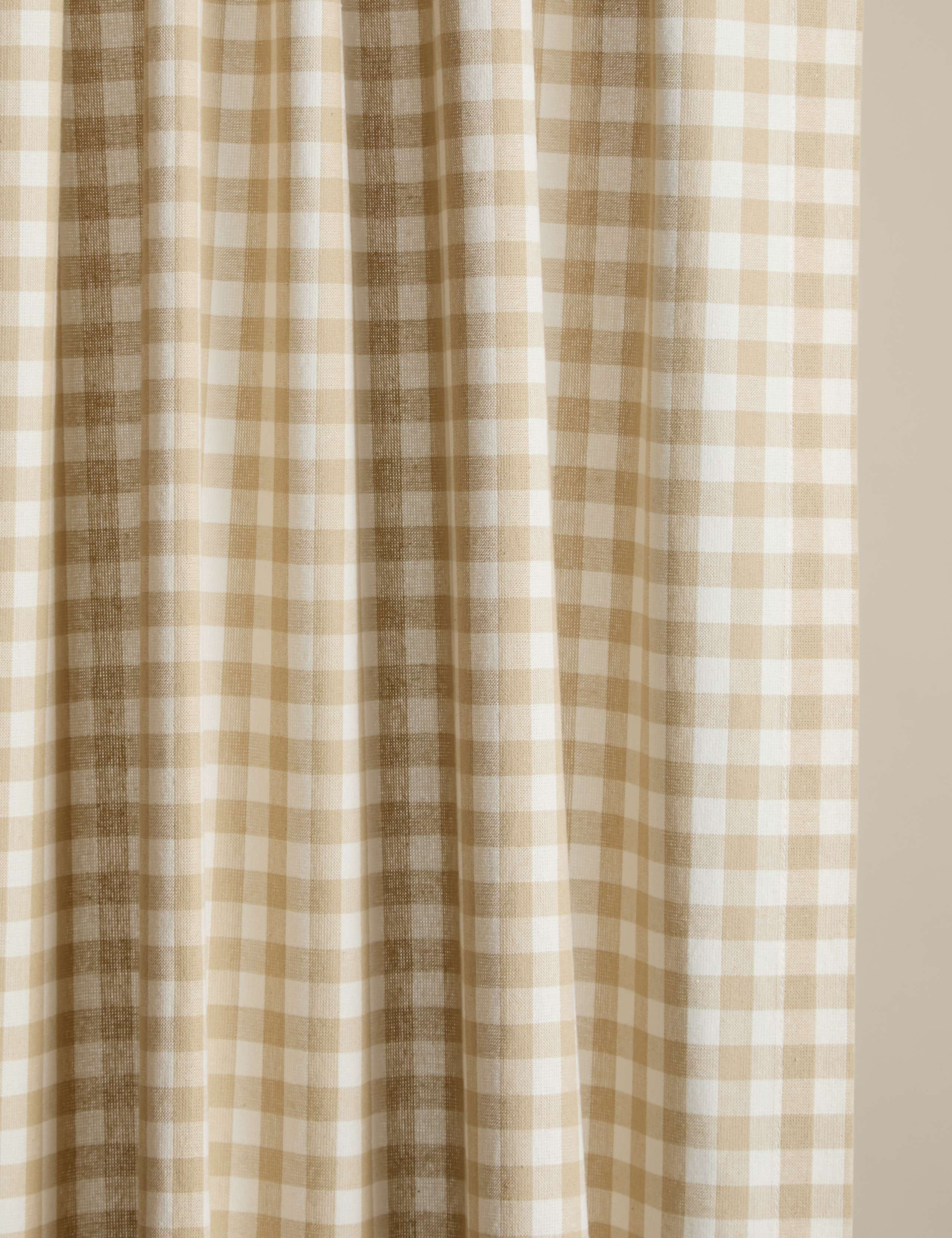 Pure Cotton Gingham Semi-Sheer Multiway Curtains 2 of 4