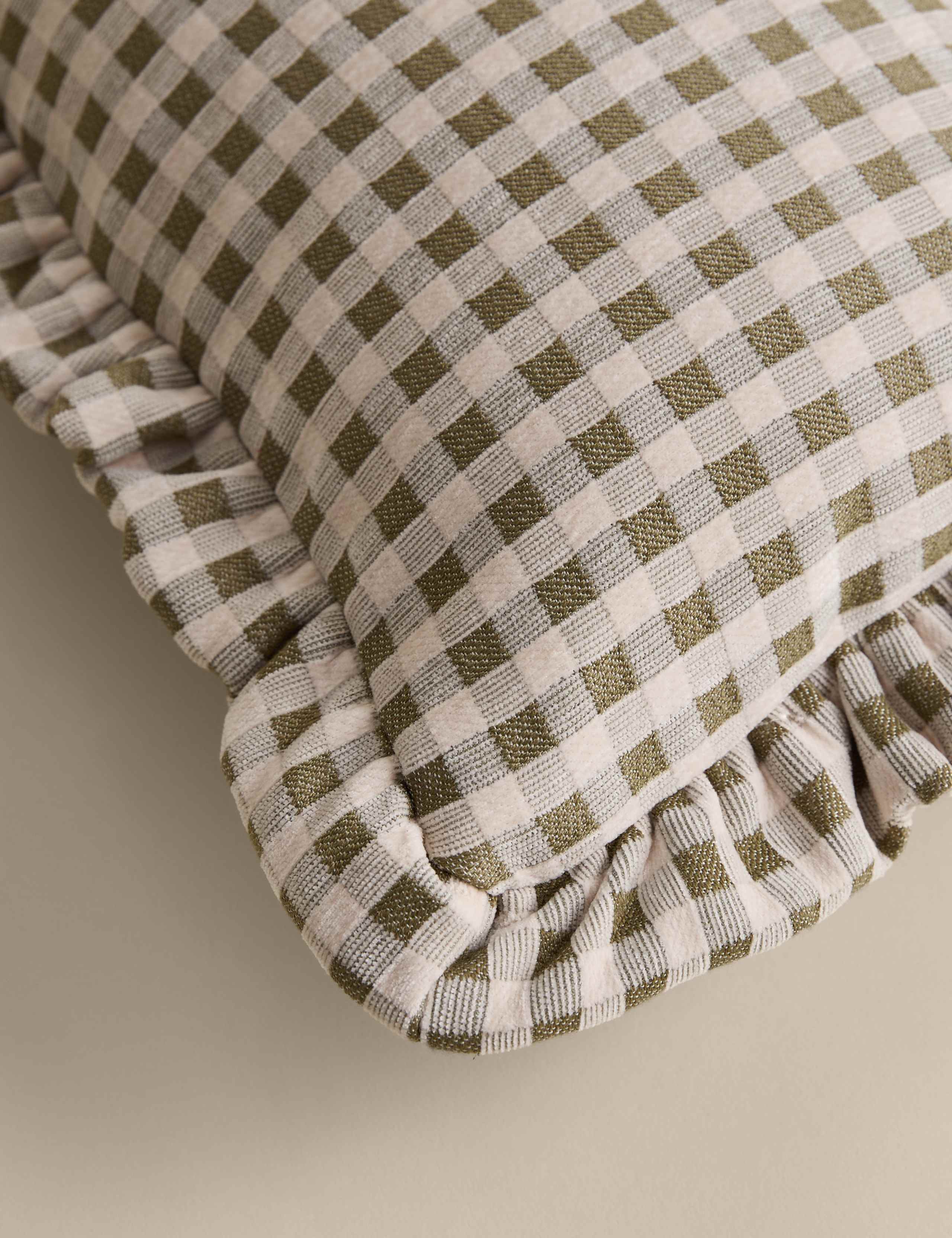 Chenille Woven Gingham Bolster Cushion 4 of 6