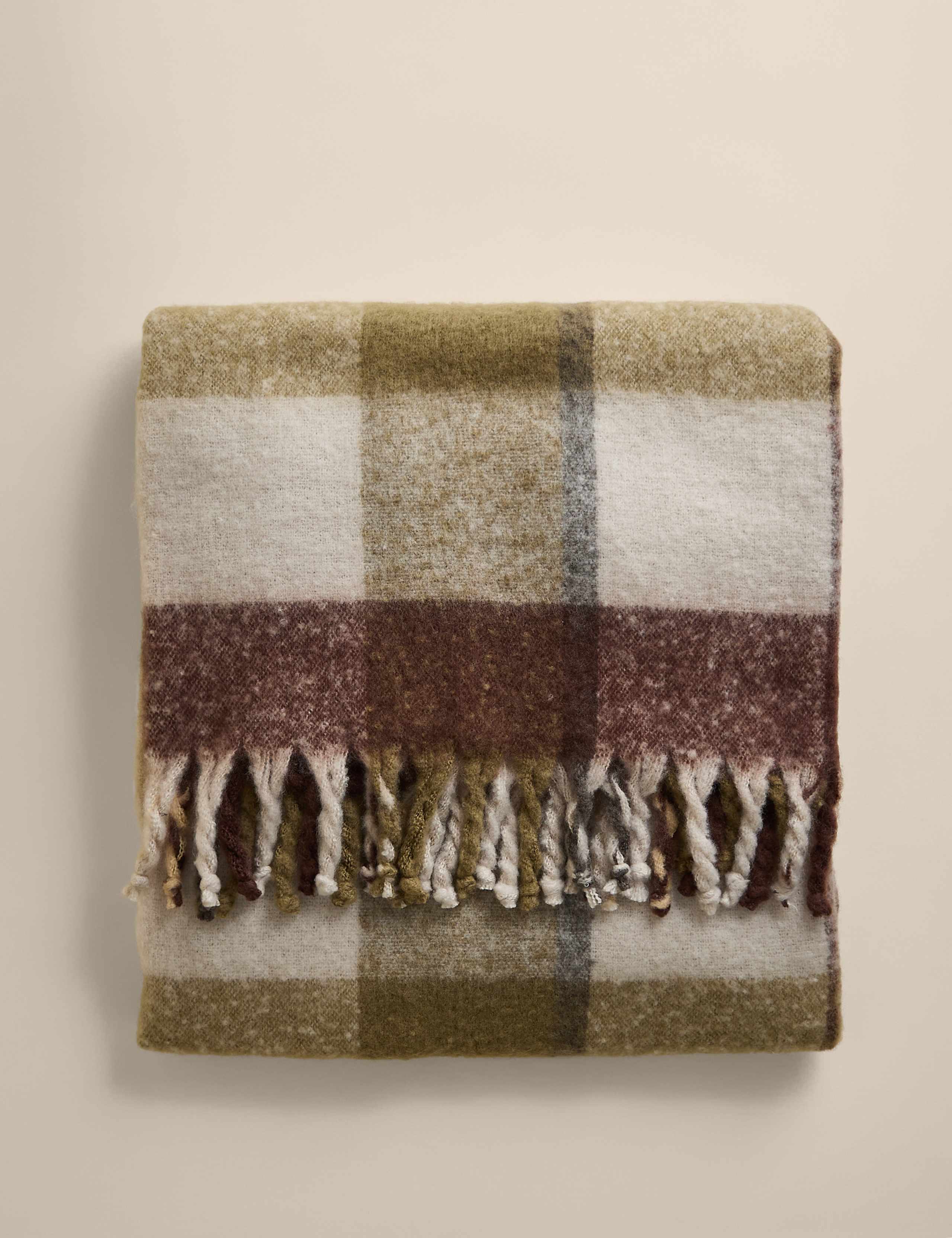 Faux Mohair Checked Throw 1 of 5