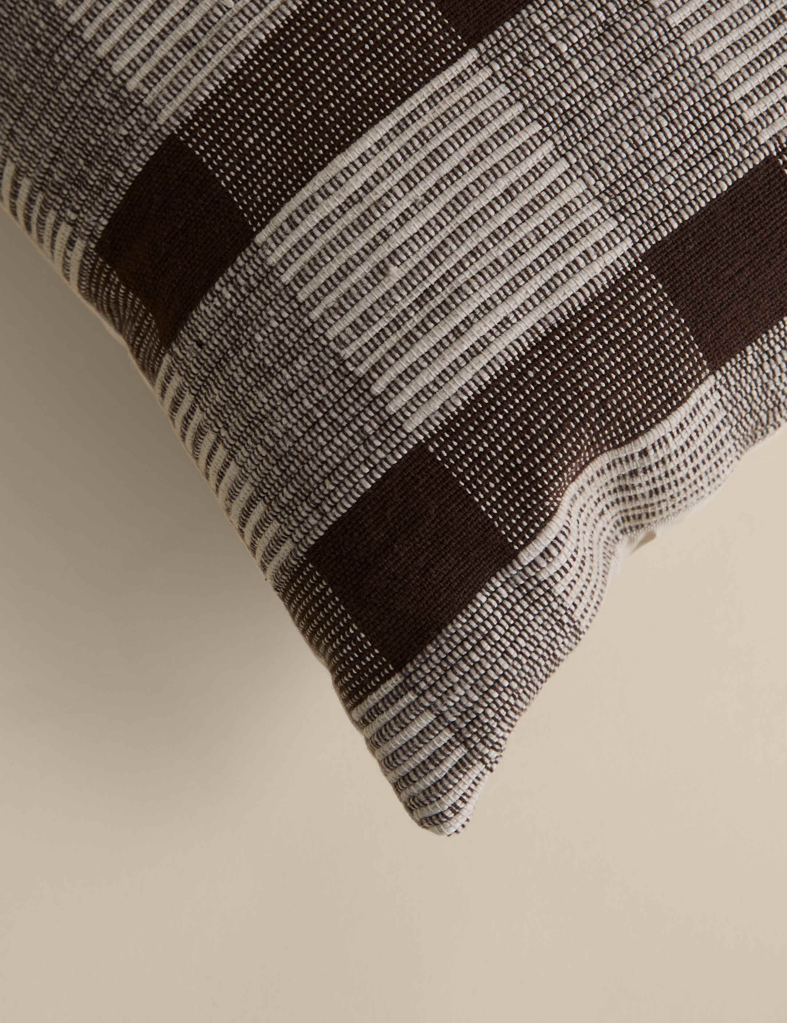 Pure Cotton Checked Textured Cushion 4 of 4