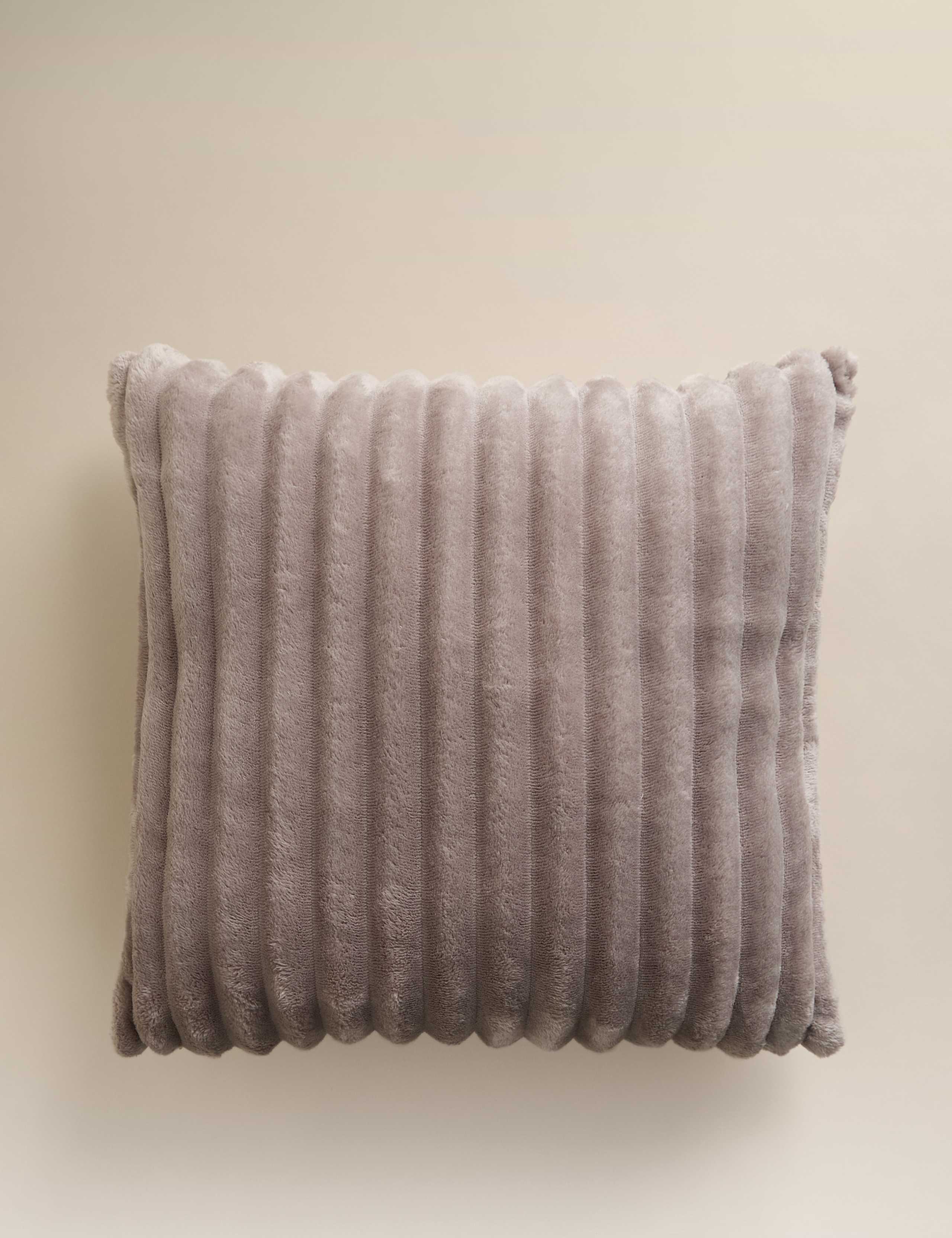 Fleece Ribbed Cushion 1 of 3