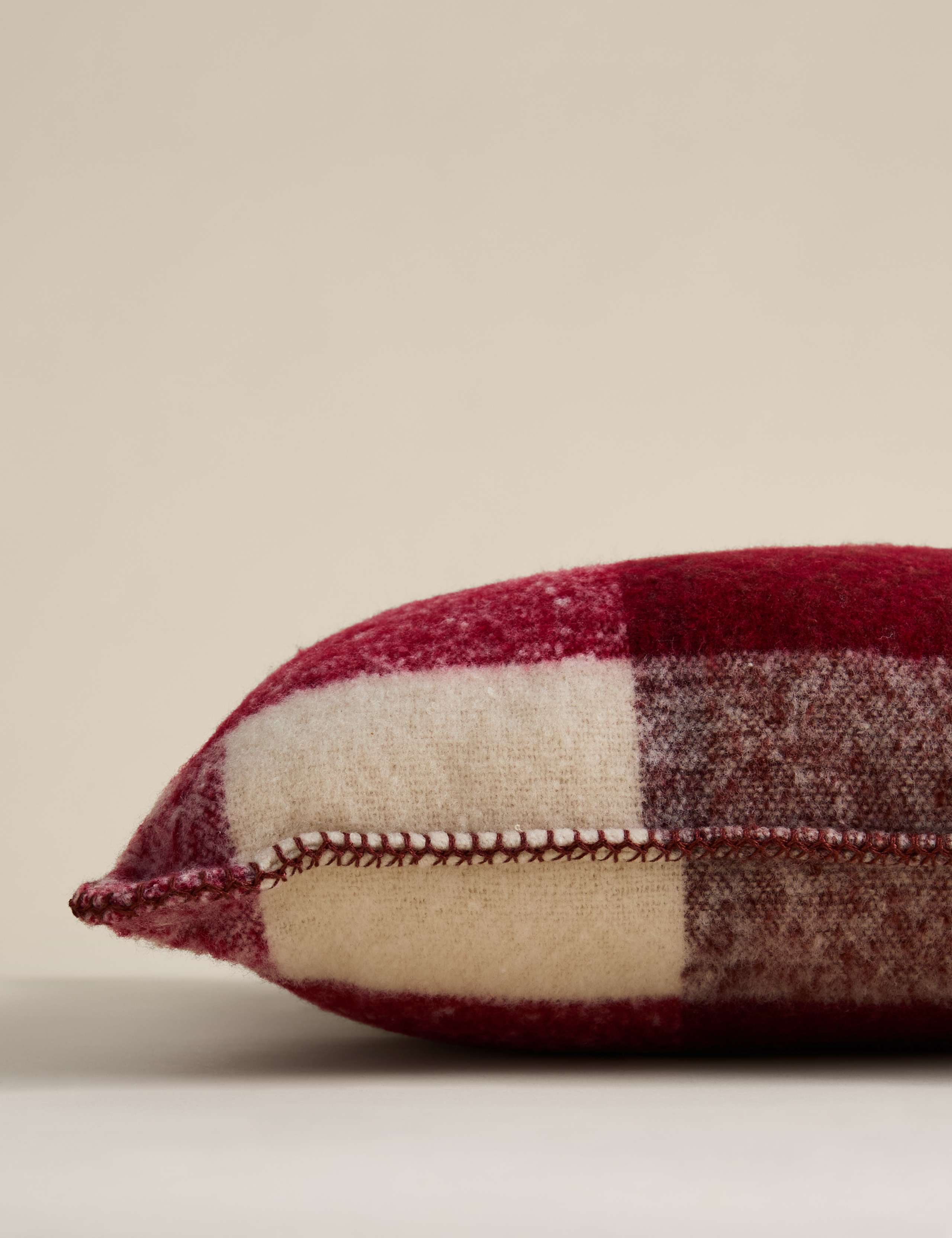 Faux Mohair Brushed Checked Cushion 2 of 3