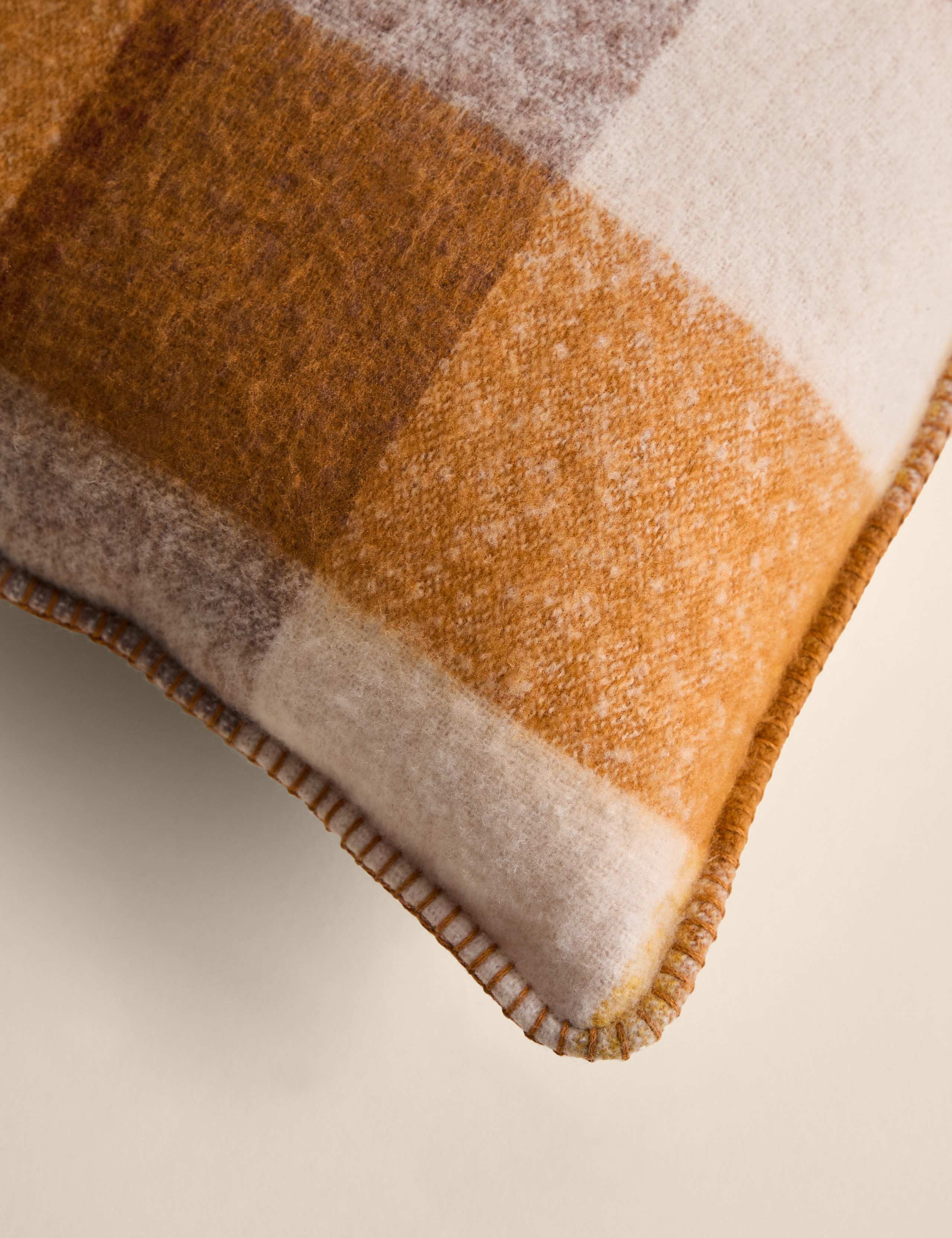 Faux Mohair Brushed Checked Cushion 4 of 4