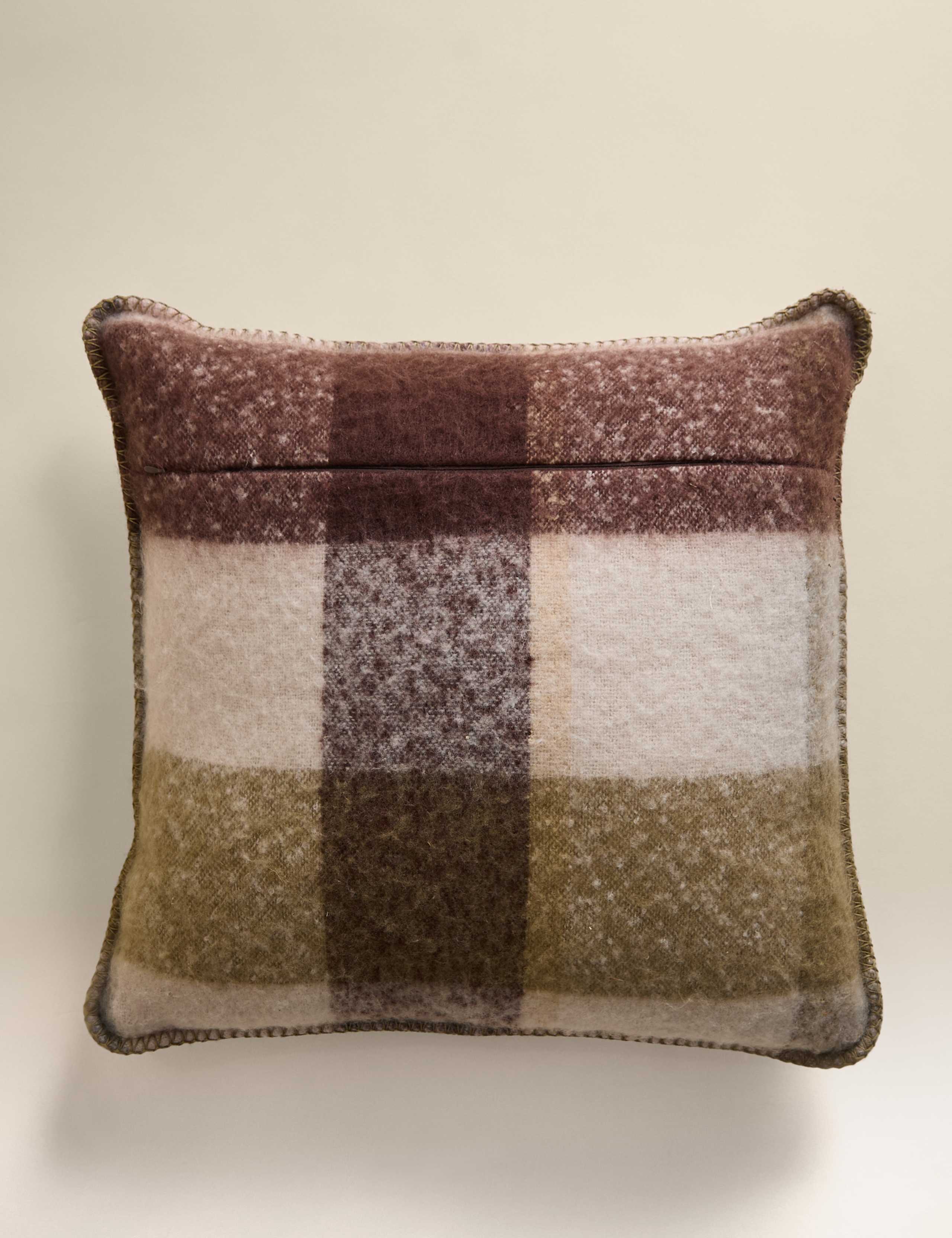 Faux Mohair Brushed Checked Cushion 3 of 6