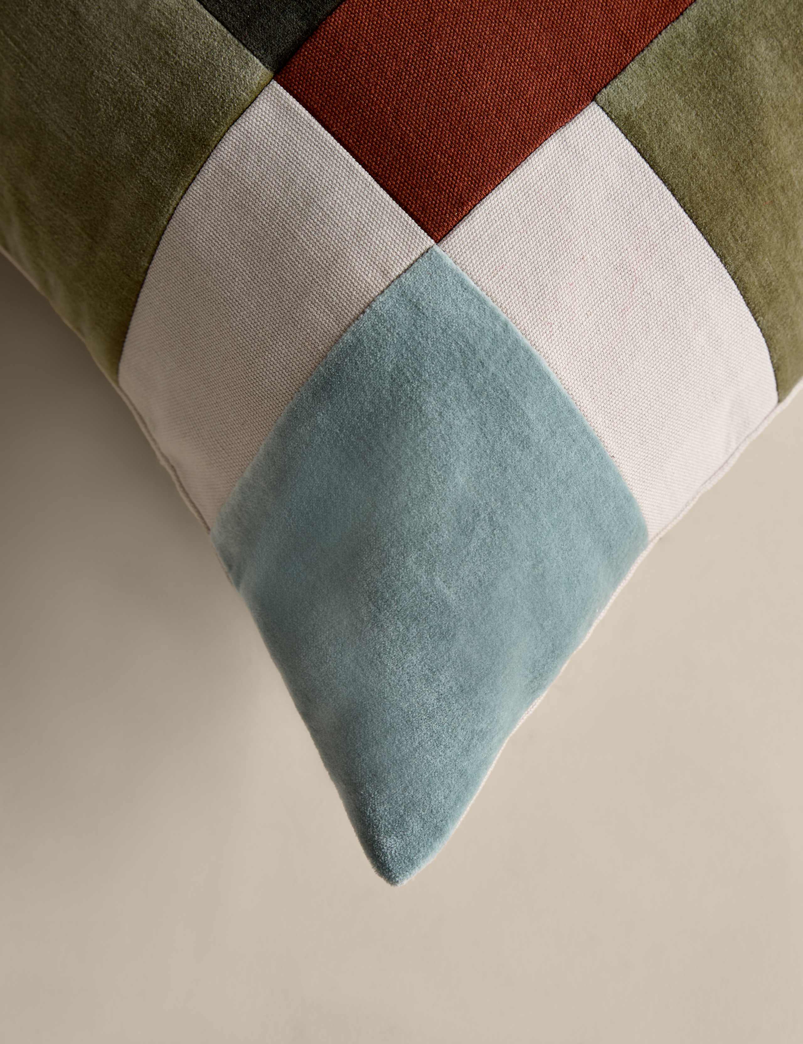 Velvet Patchwork Cushion 4 of 4