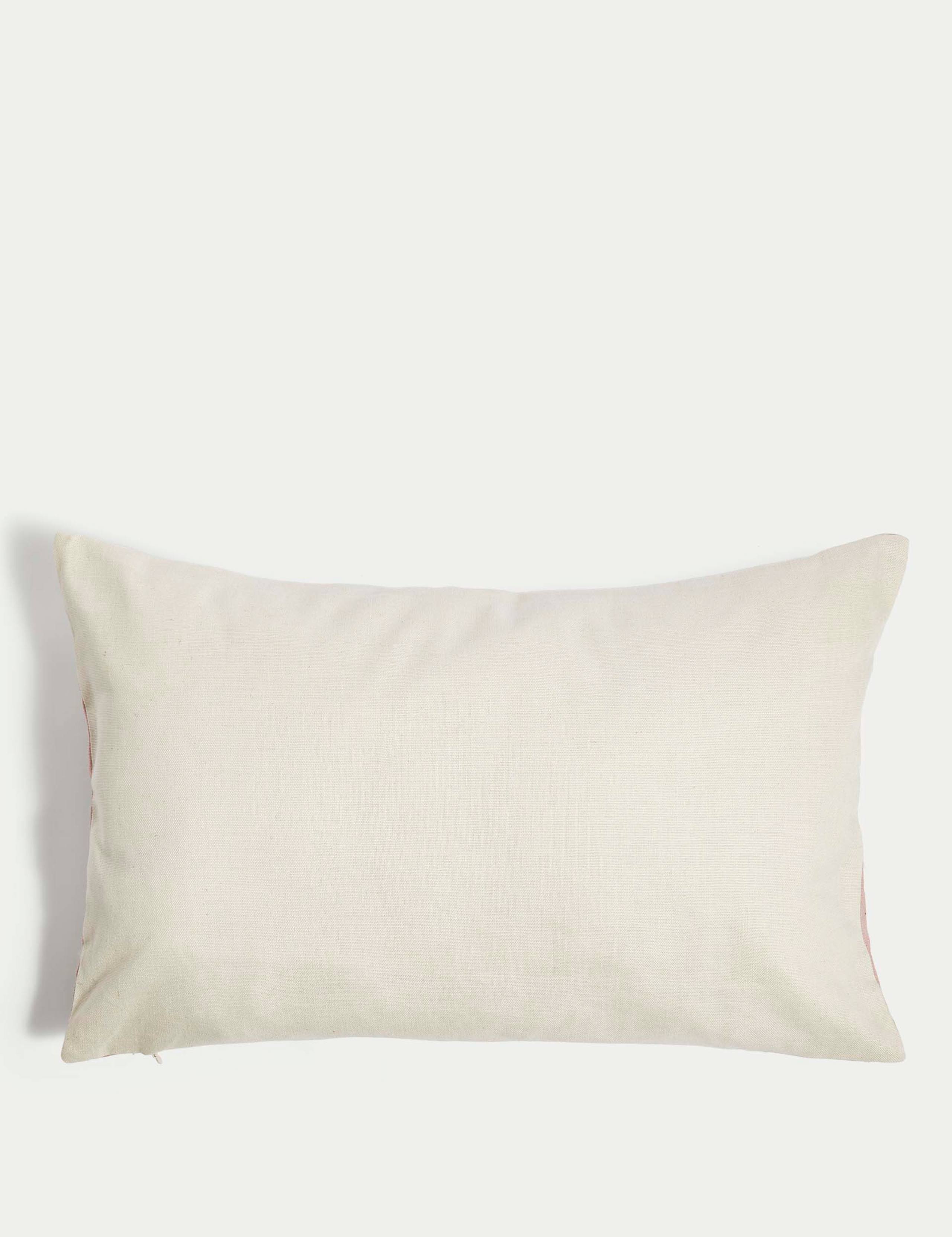 Linen Blend Floral Embroidered Bolster Cushion 3 of 4