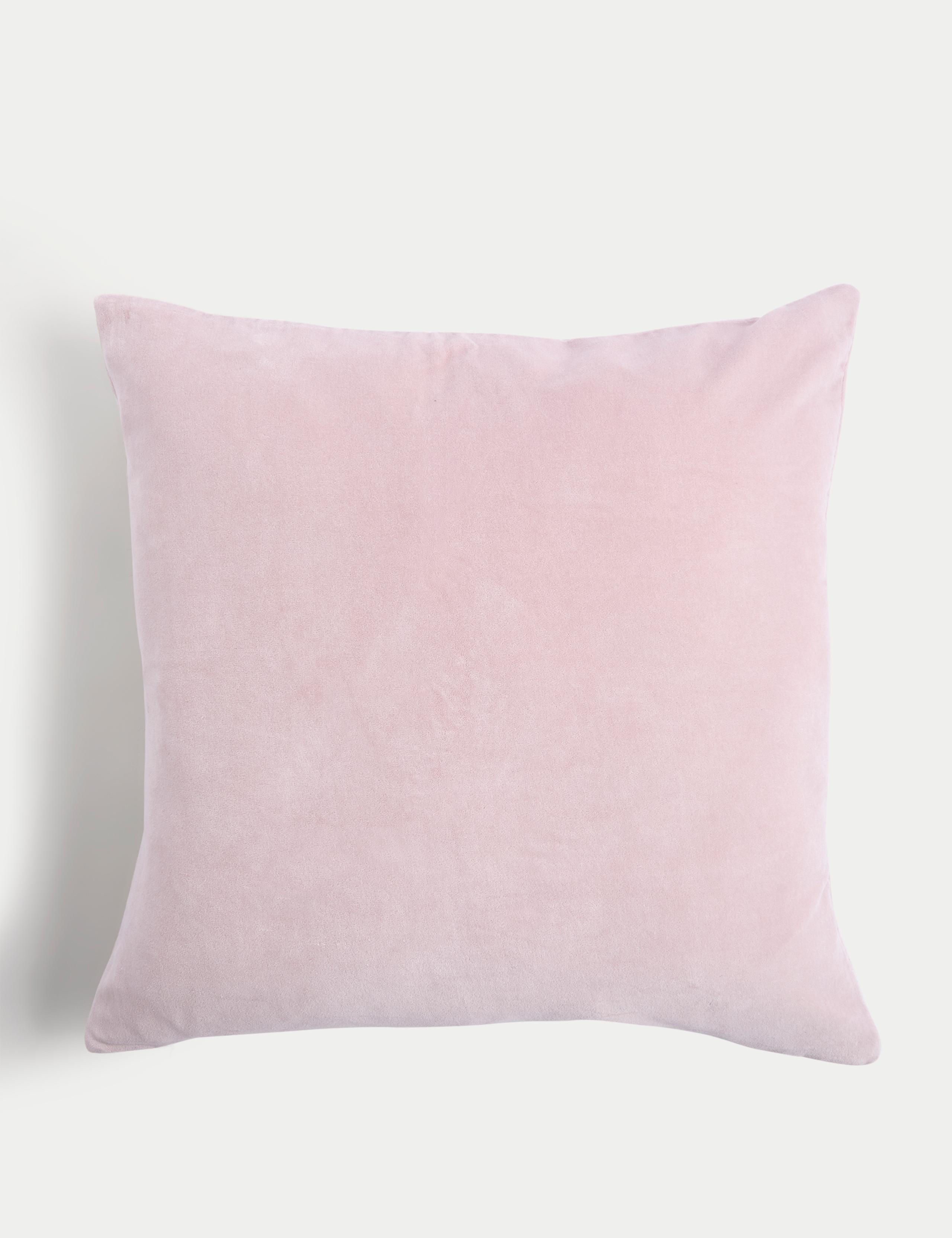 Velvet Cherry Blossom Embroidered Cushion 3 of 4
