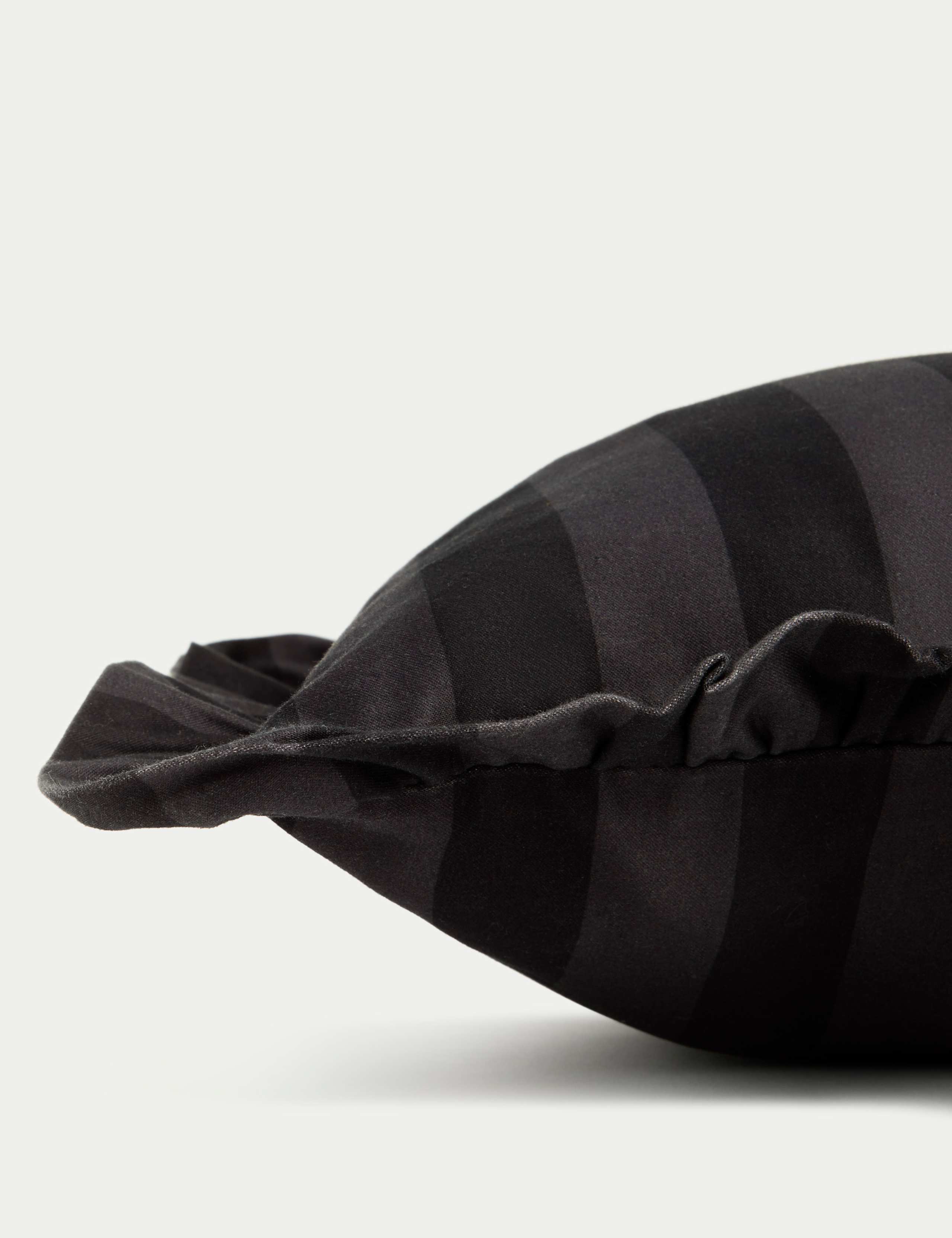 Pure Cotton Frill Striped Bolster Cushion 2 of 3