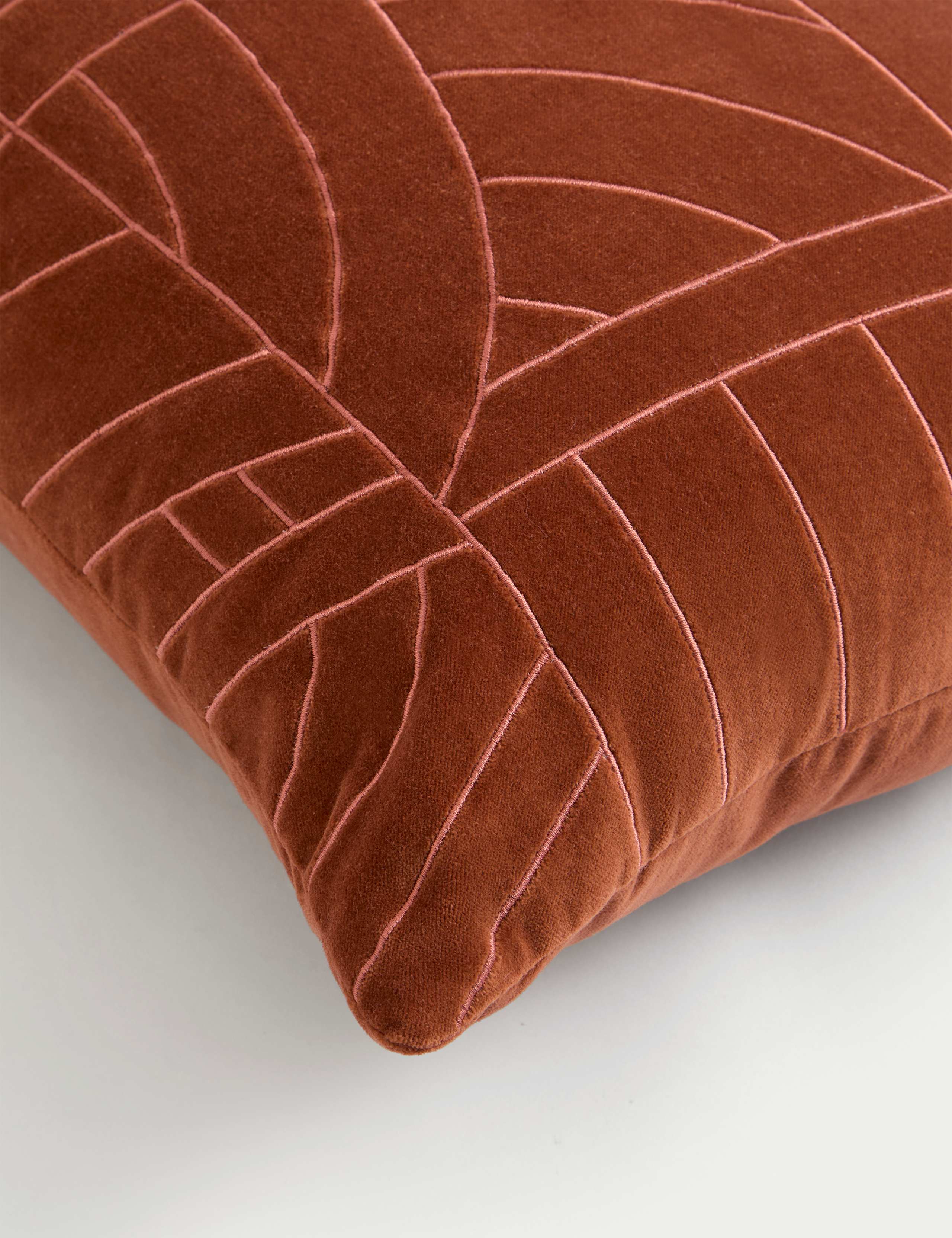 Velvet Embroidered Bolster Cushion 4 of 4