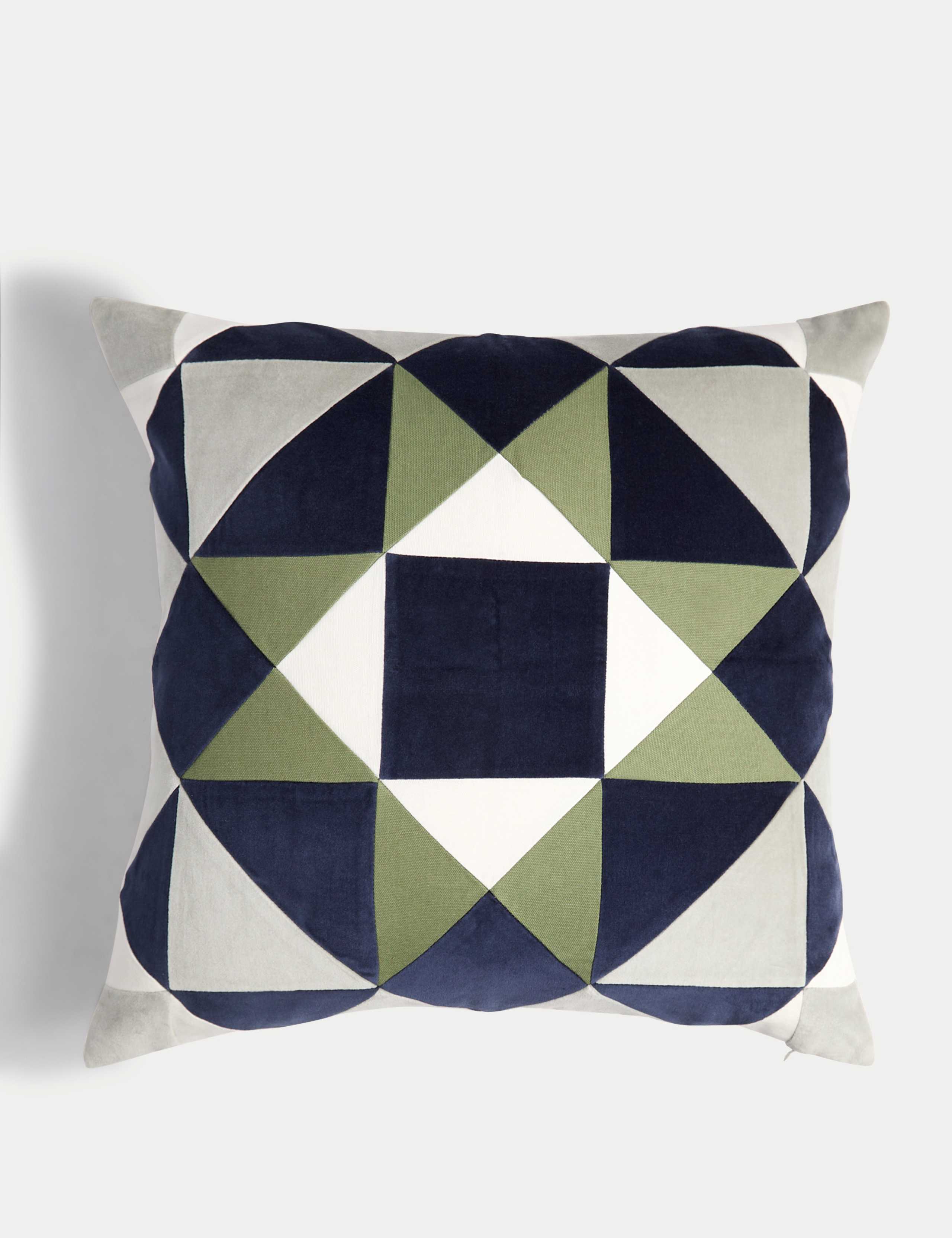 Velvet Geometric Cushion 1 of 4