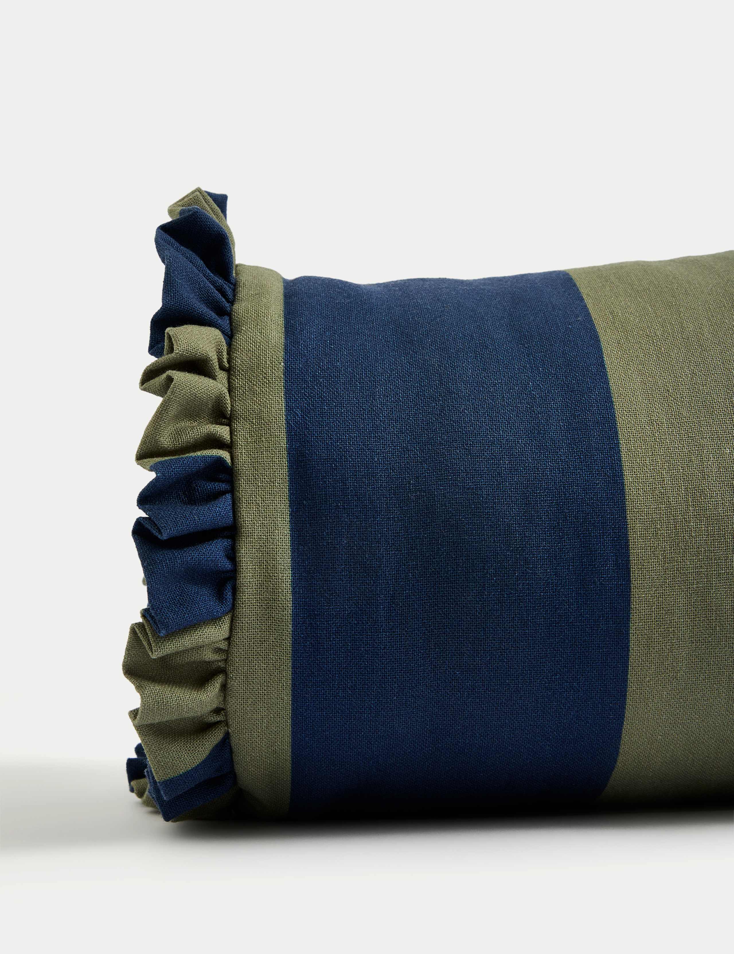 Pure Cotton Striped Bolster Cushion 2 of 4