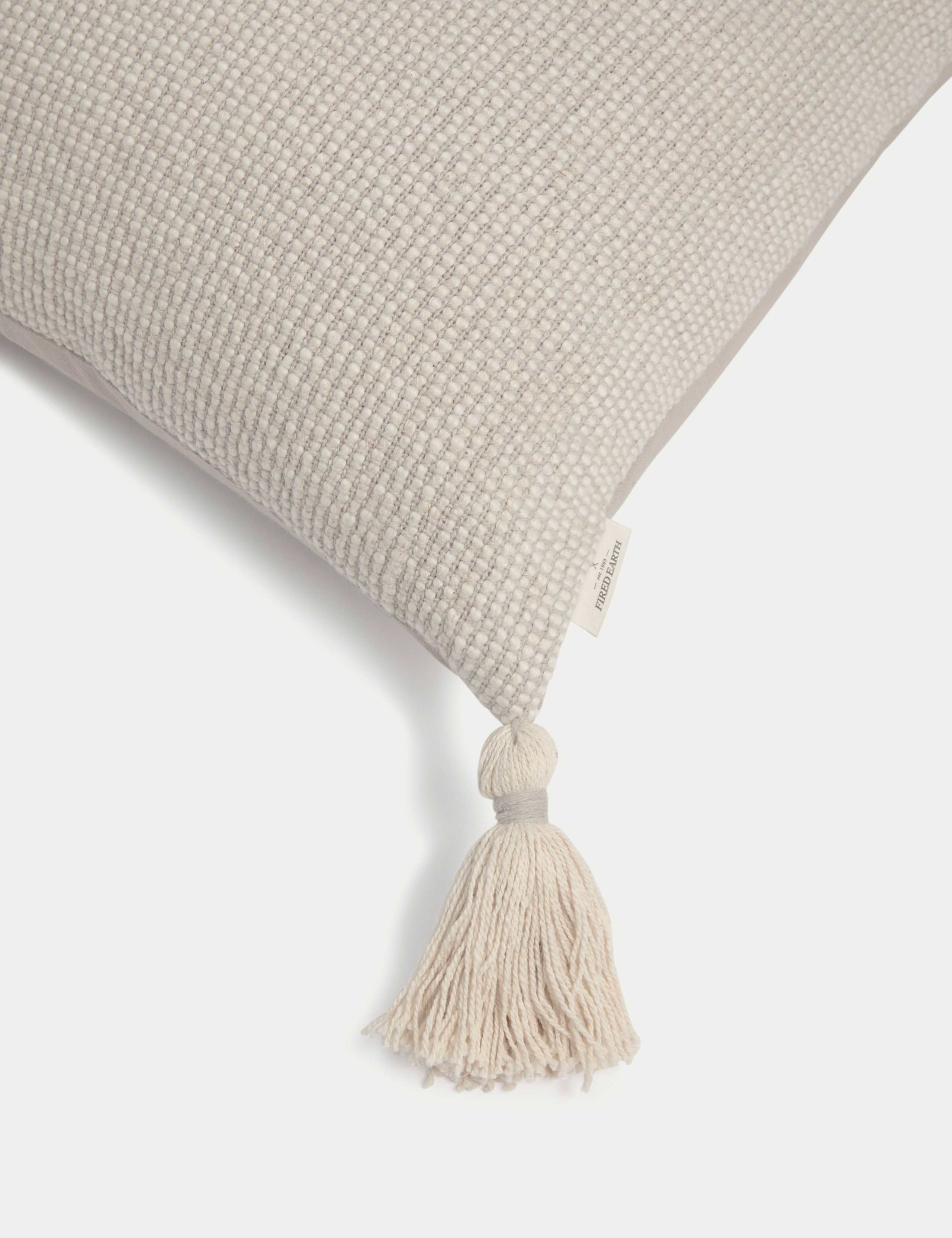 Pure Cotton Textured Tasselled Cushion 4 of 4