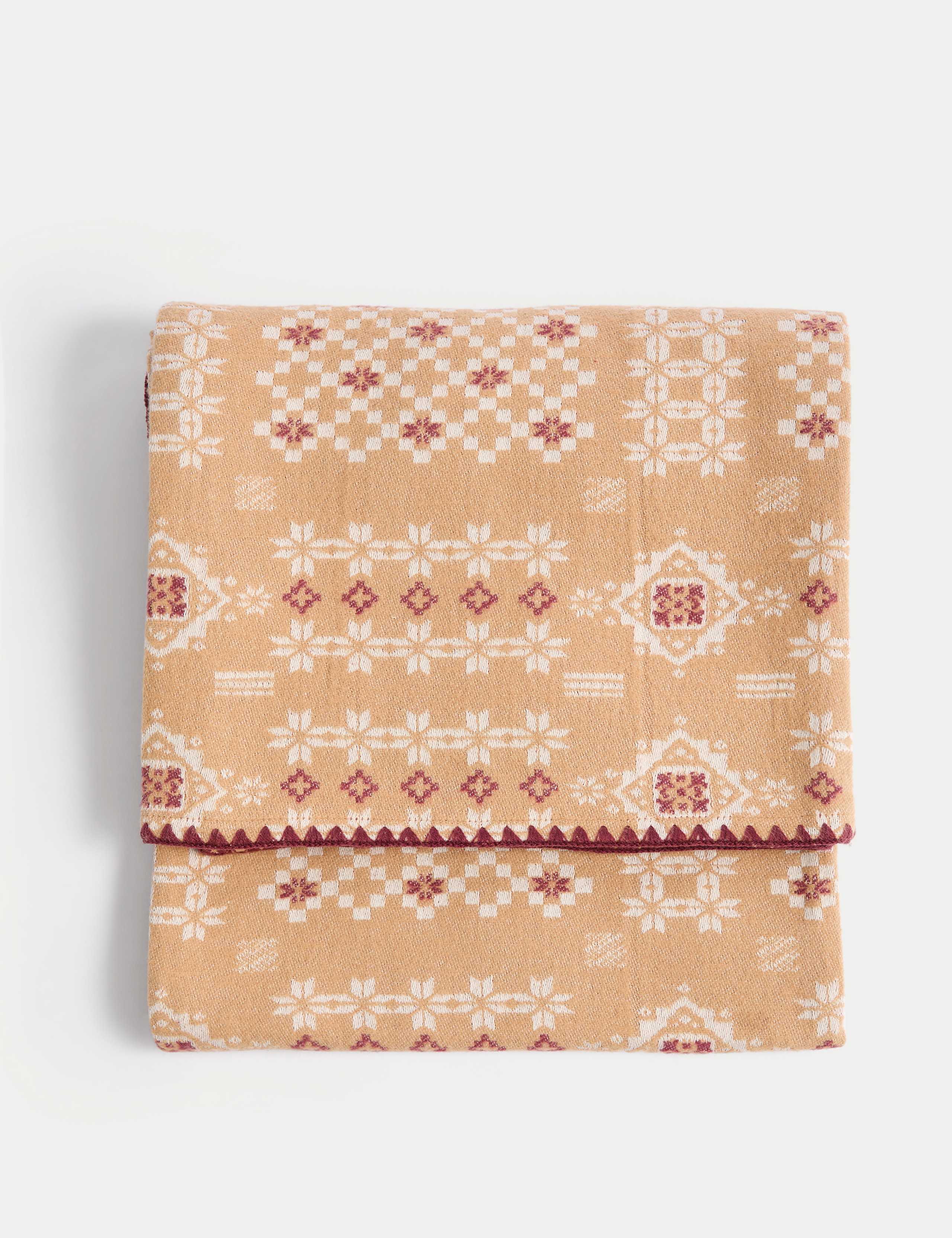 Sierra Pure Cotton Blanket Stitch Throw 1 of 5
