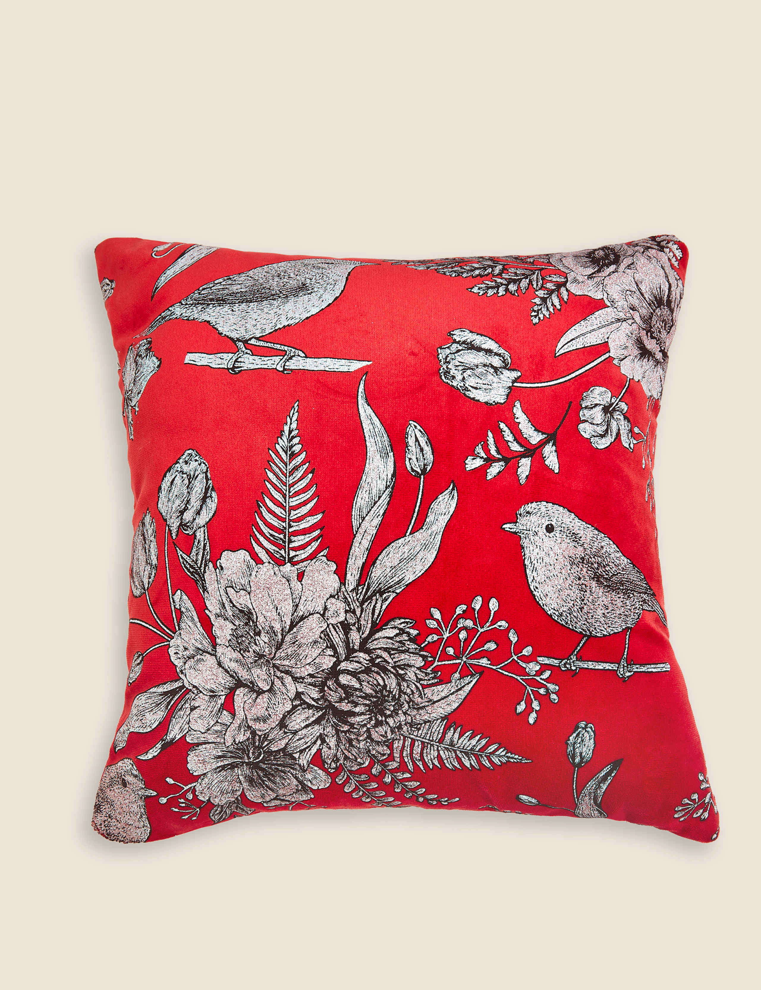 Christmas Robin Foil Cushion 1 of 5