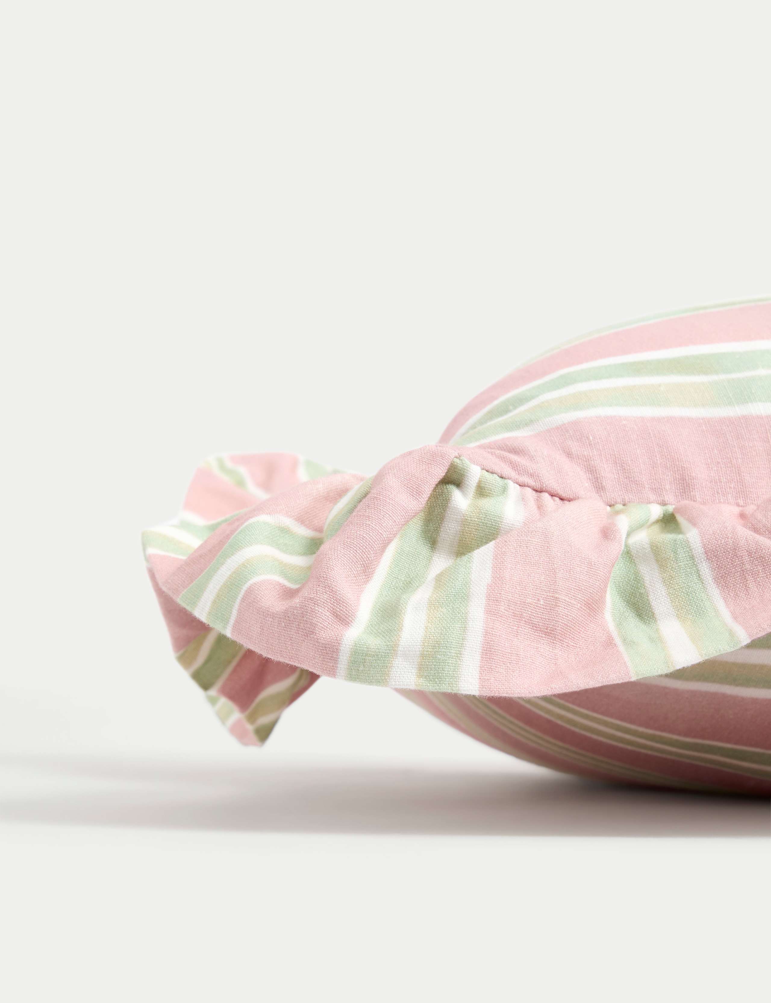 Cotton Rich Striped Frill Cushion 3 of 3