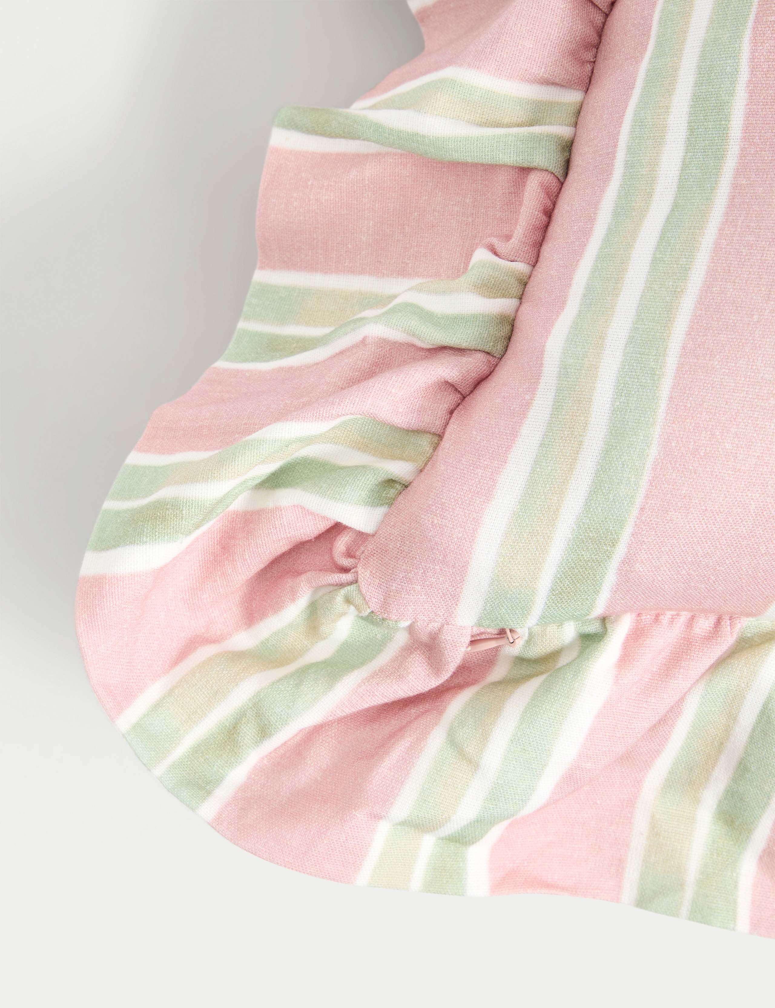 Cotton Rich Striped Frill Cushion 2 of 3