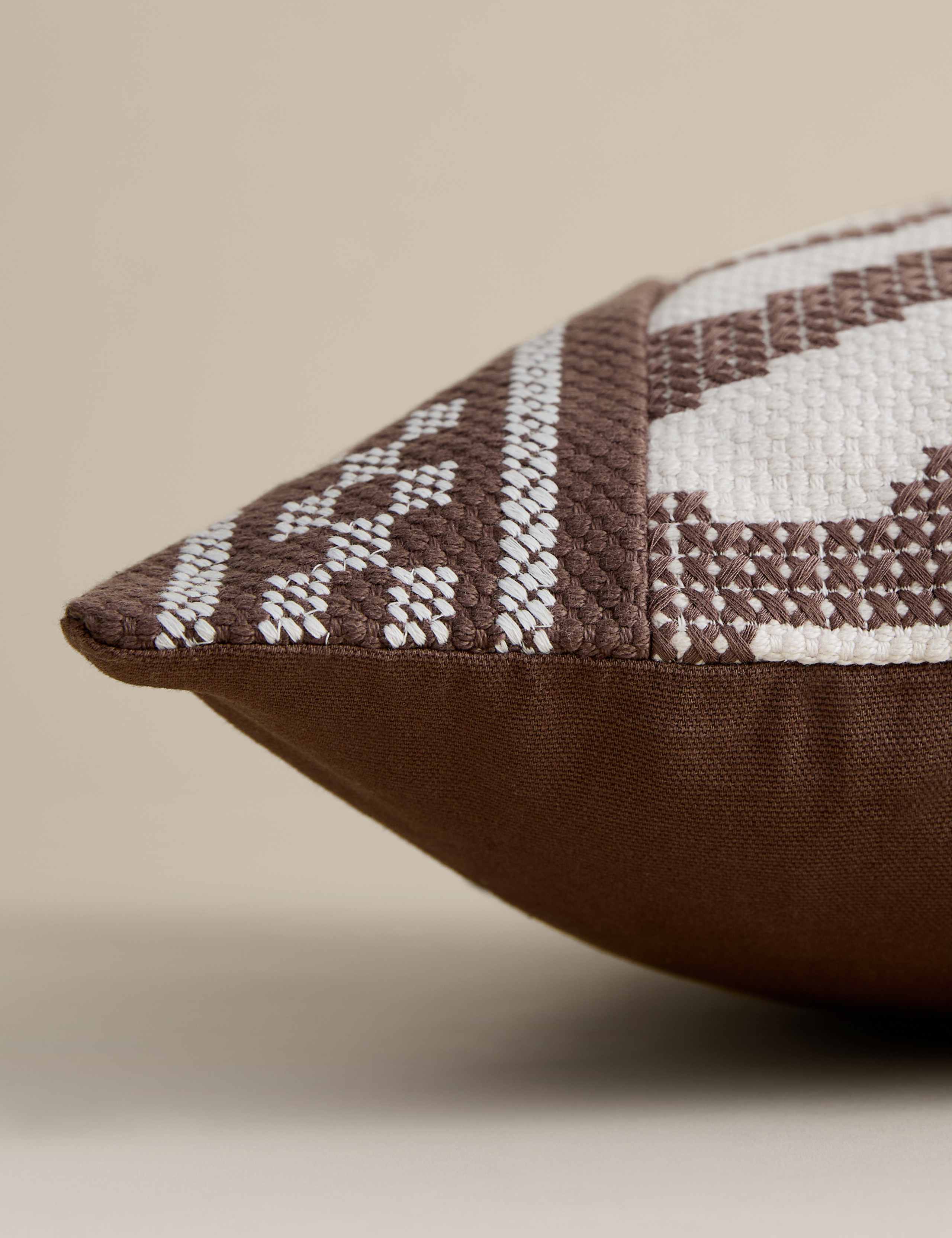 Pure Cotton Abstract Embroidered Bolster Cushion 2 of 4