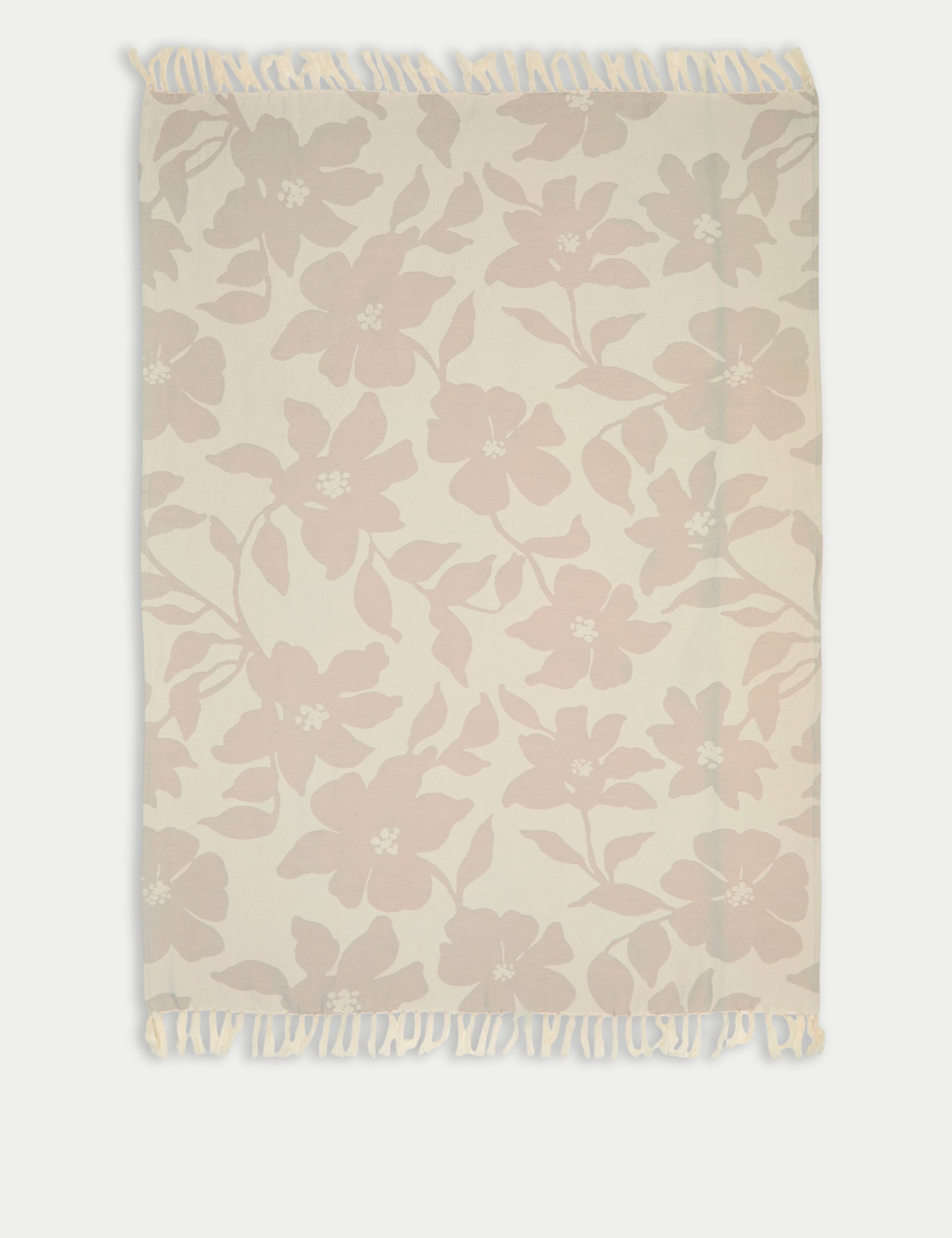 Pure Cotton Floral Jacquard Throw 3 of 4