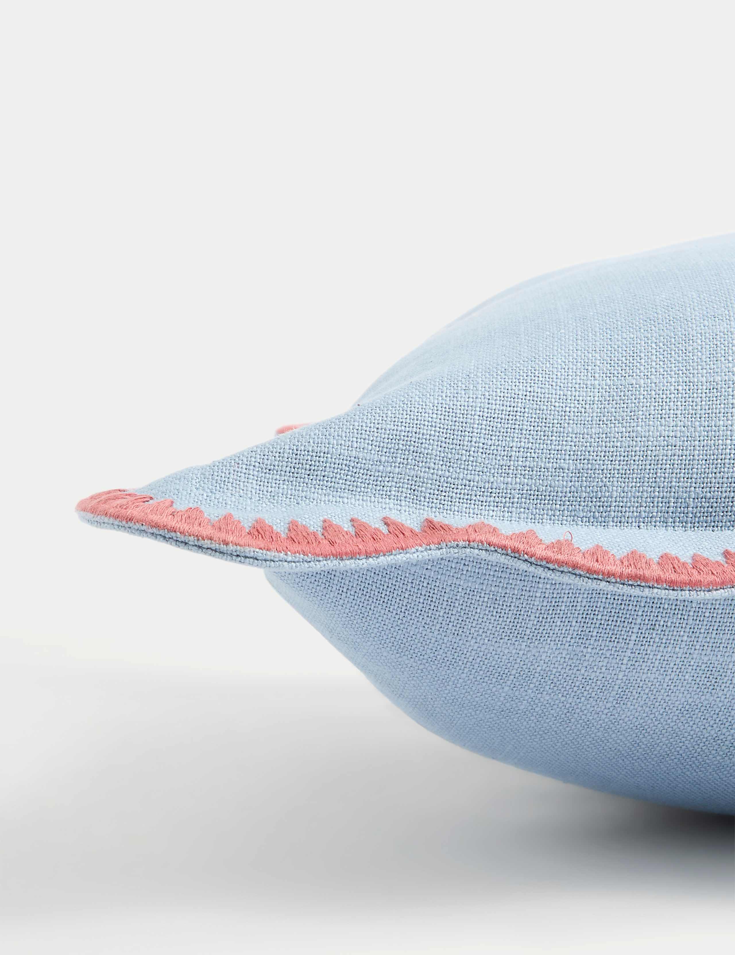 Pure Cotton Large Embroidered Scallop Cushion 2 of 3