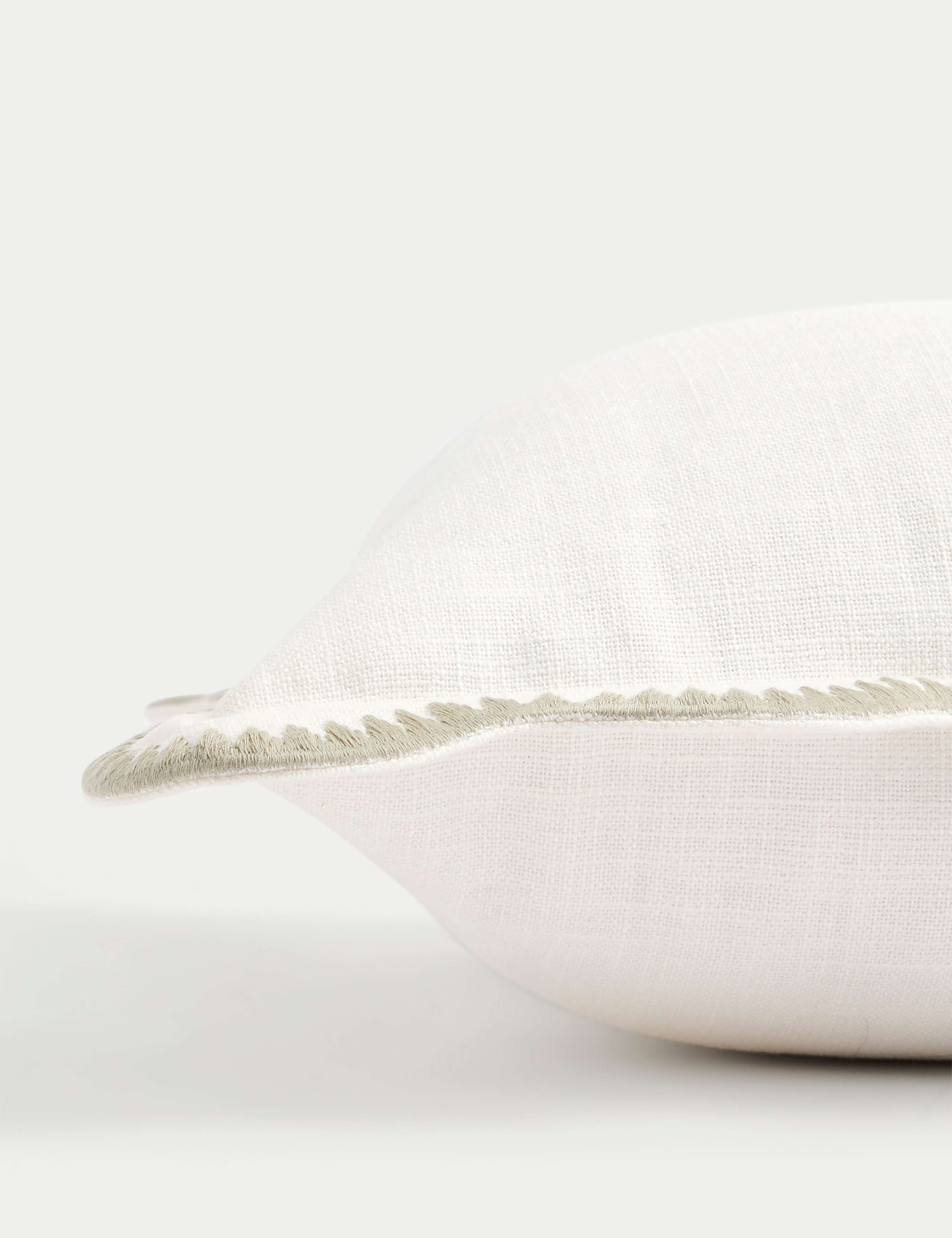 Pure Cotton Large Embroidered Scallop Cushion 2 of 3