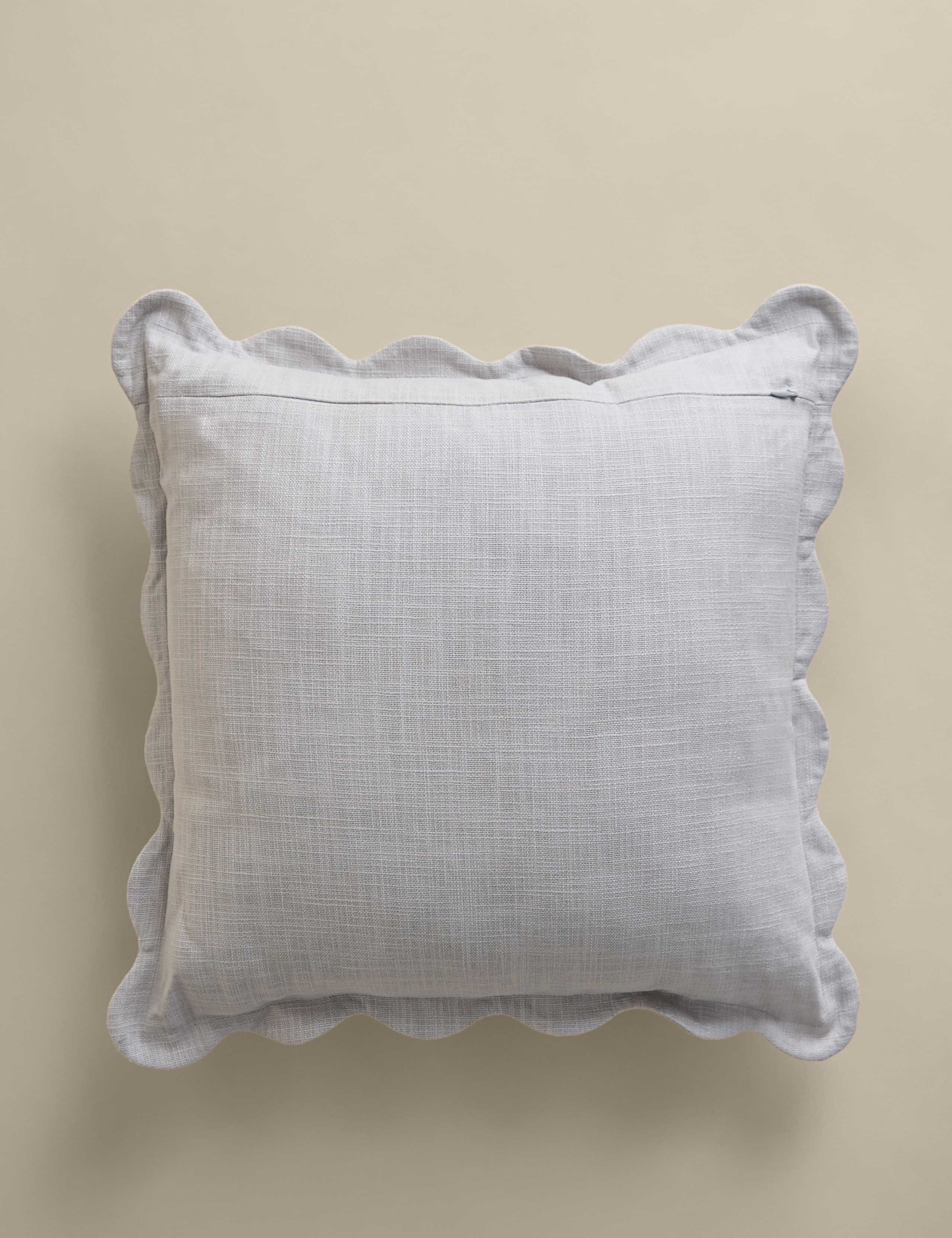 Pure Cotton Large Embroidered Scallop Cushion 3 of 4
