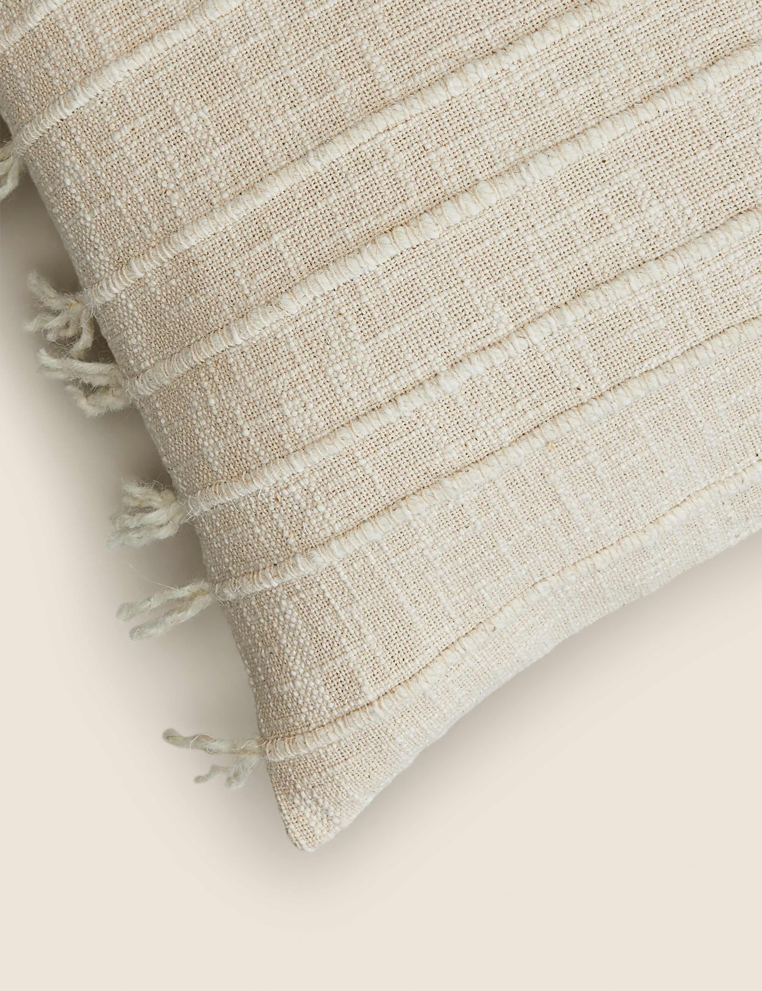 Cotton Rich Striped Tasselled Cushion 5 of 6