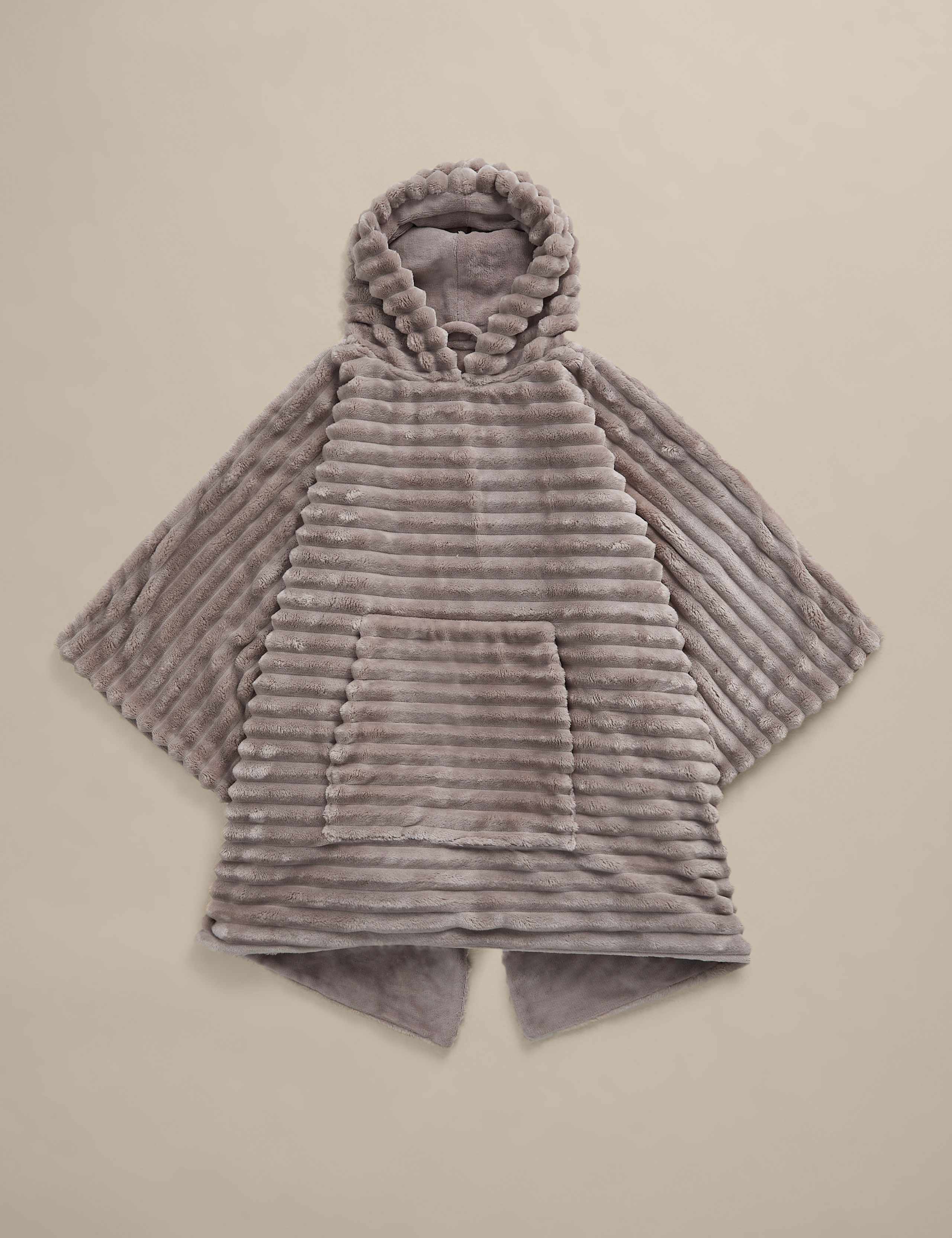 Ribbed Fleece Hooded Blanket 2 of 4