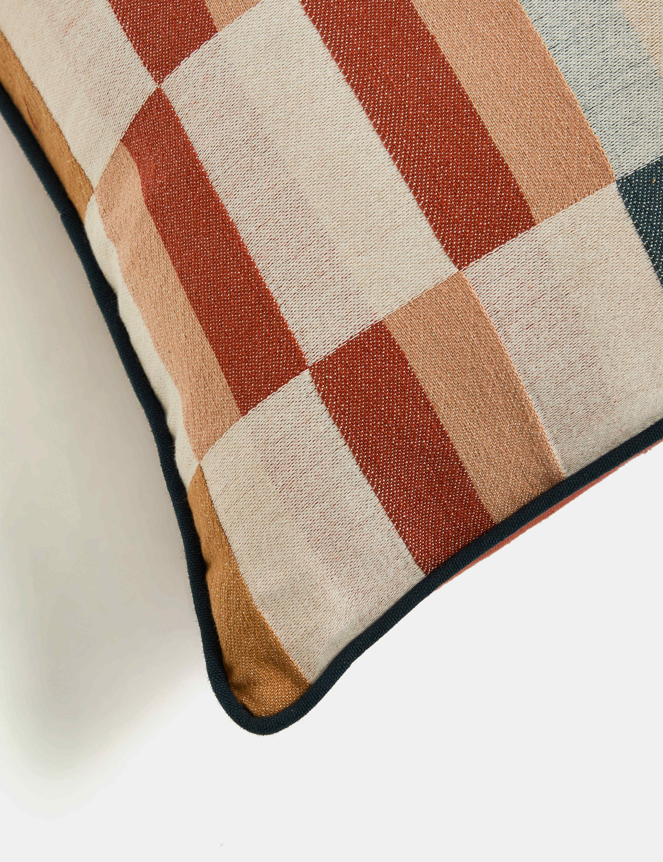 Pure Cotton Geometric Bolster Cushion 3 of 5