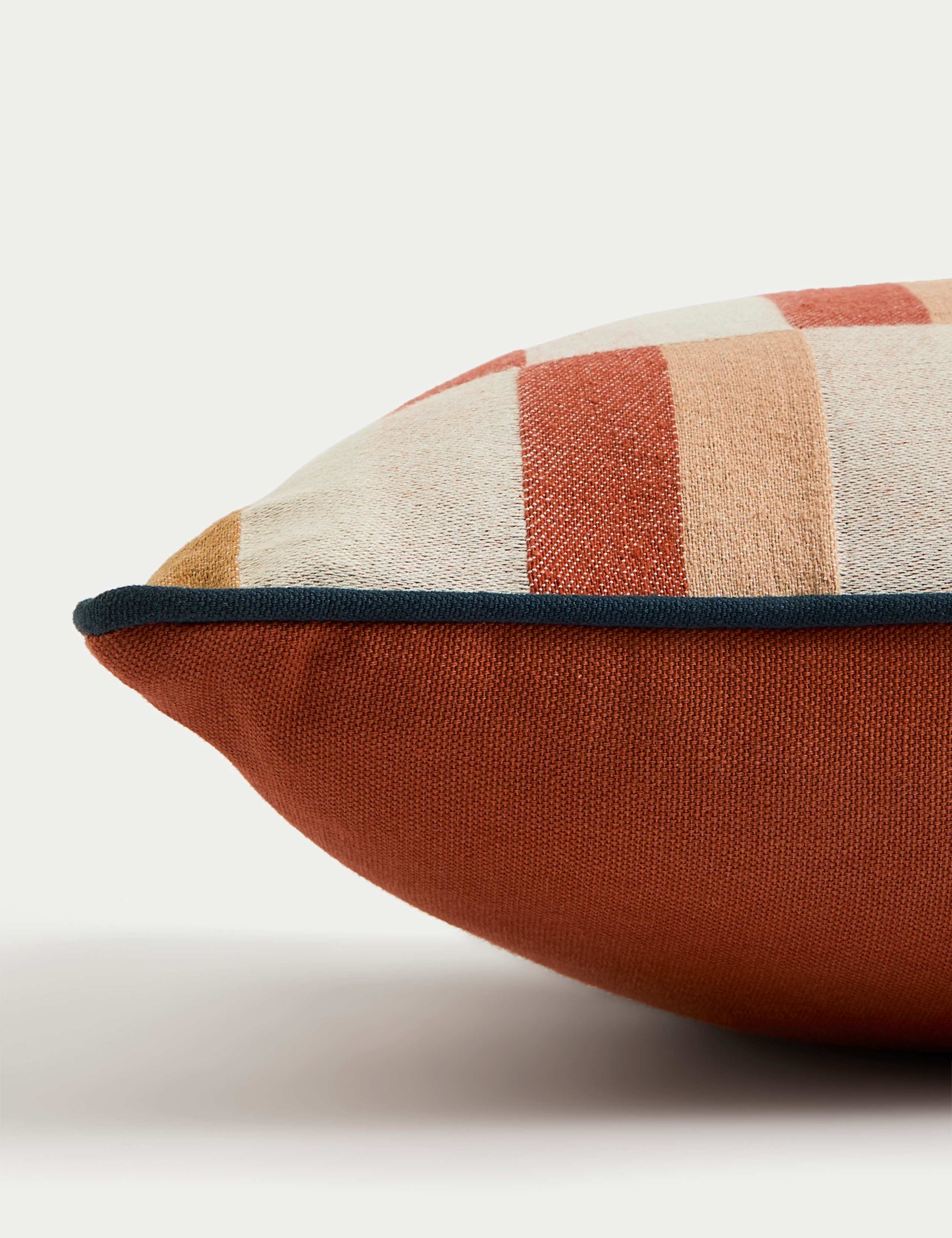 Pure Cotton Geometric Bolster Cushion 2 of 5