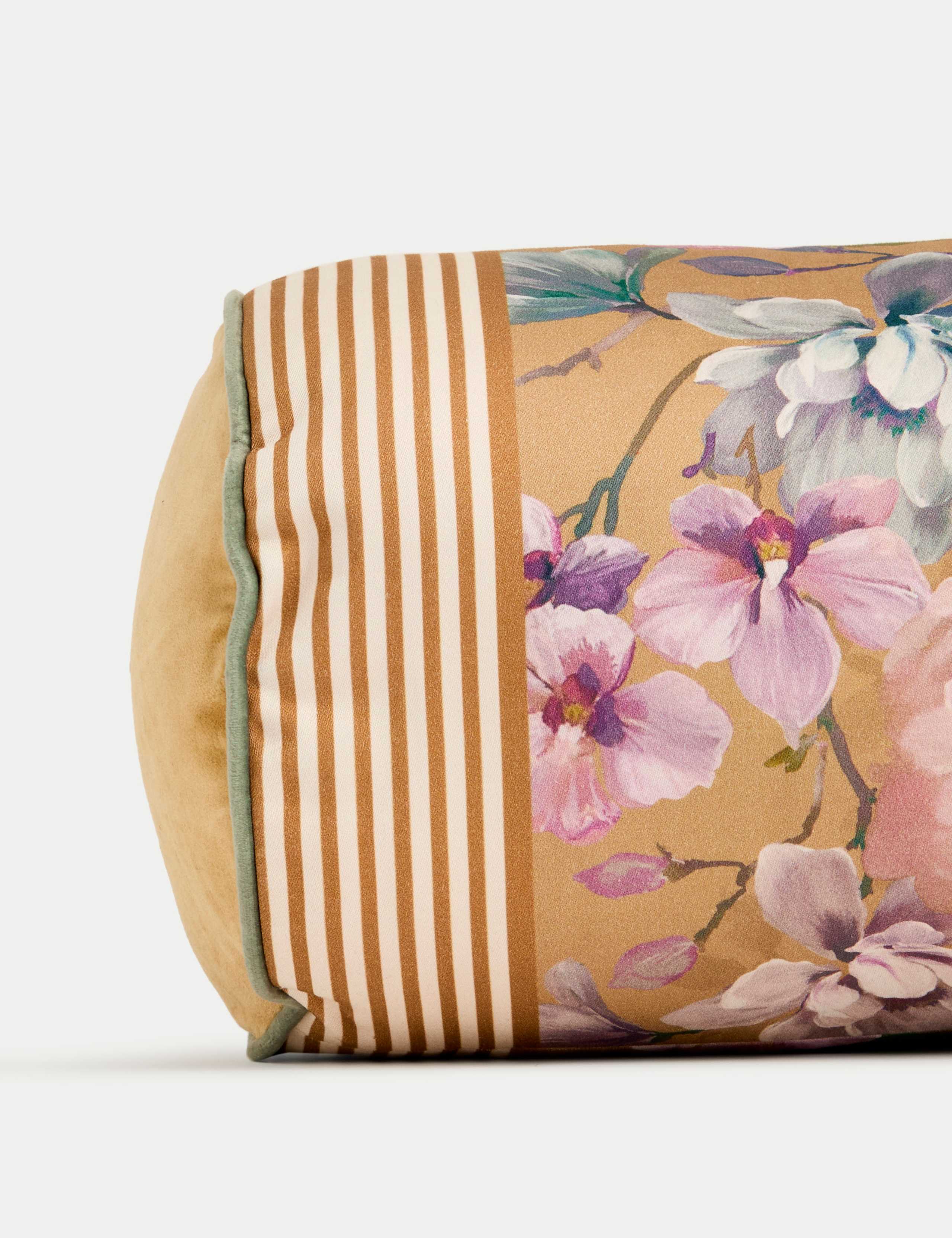 Pure Cotton Floral Bolster Cushion 2 of 5