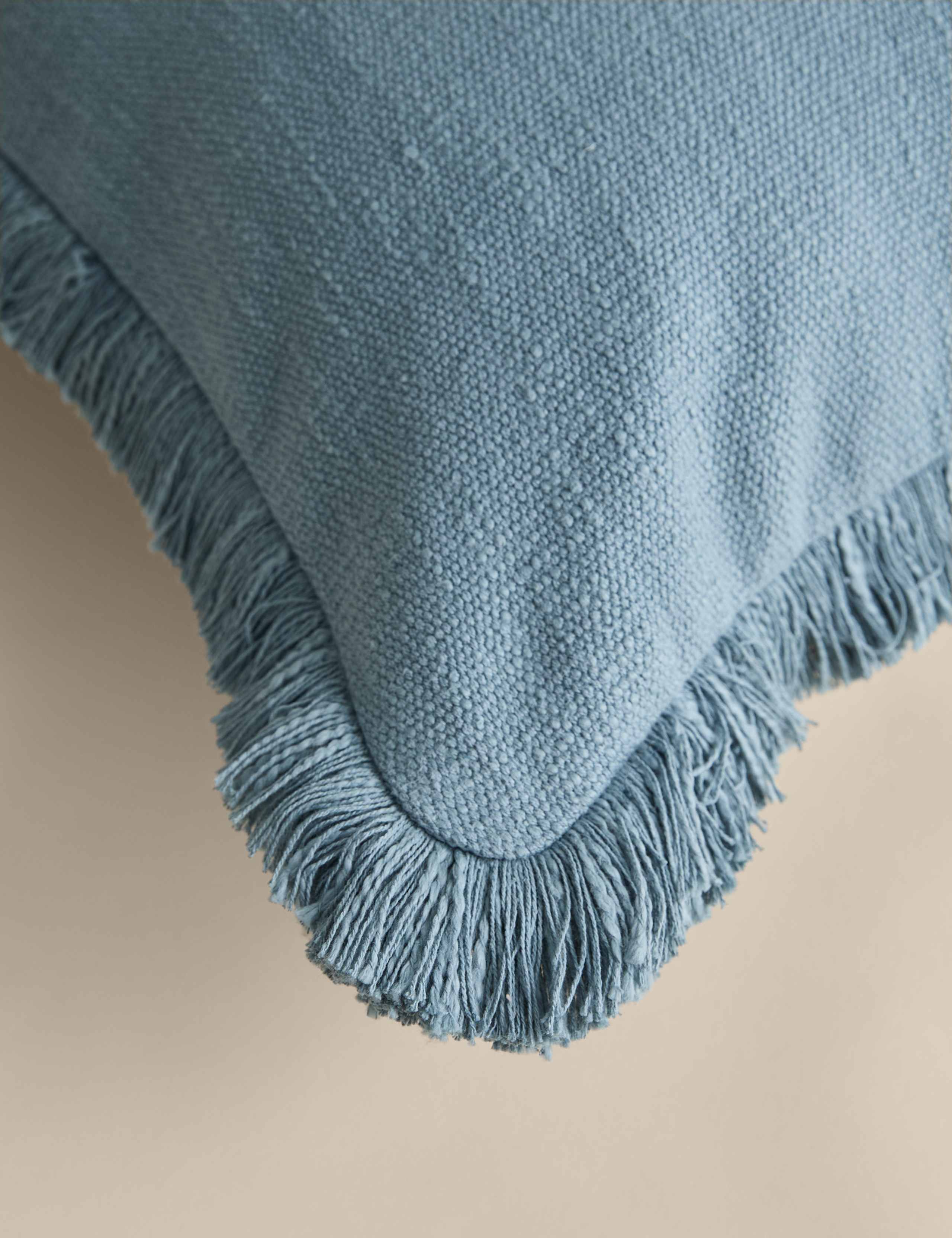 Pure Cotton Textured Fringe Cushion 4 of 4