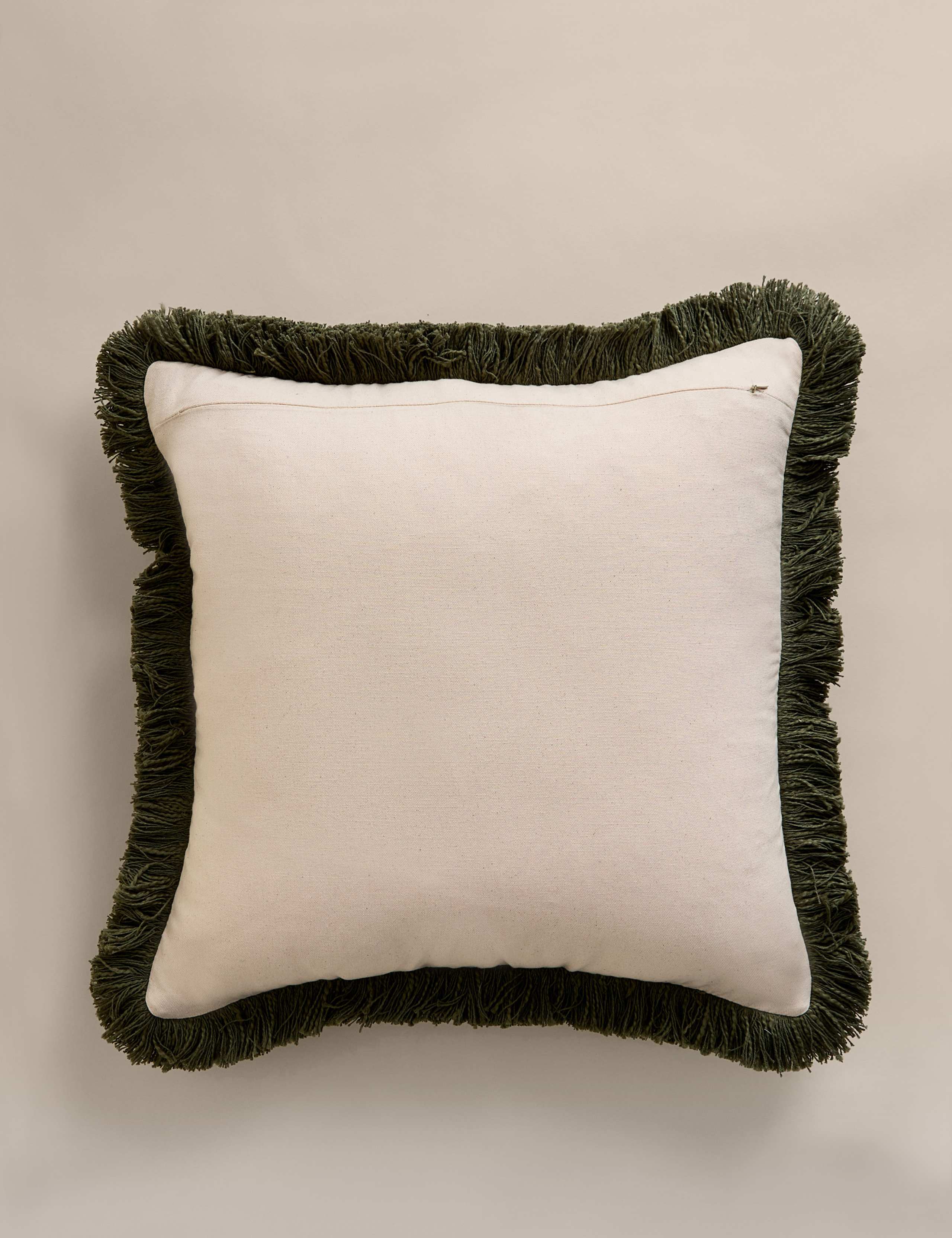 Pure Cotton Textured Fringe Cushion 3 of 4