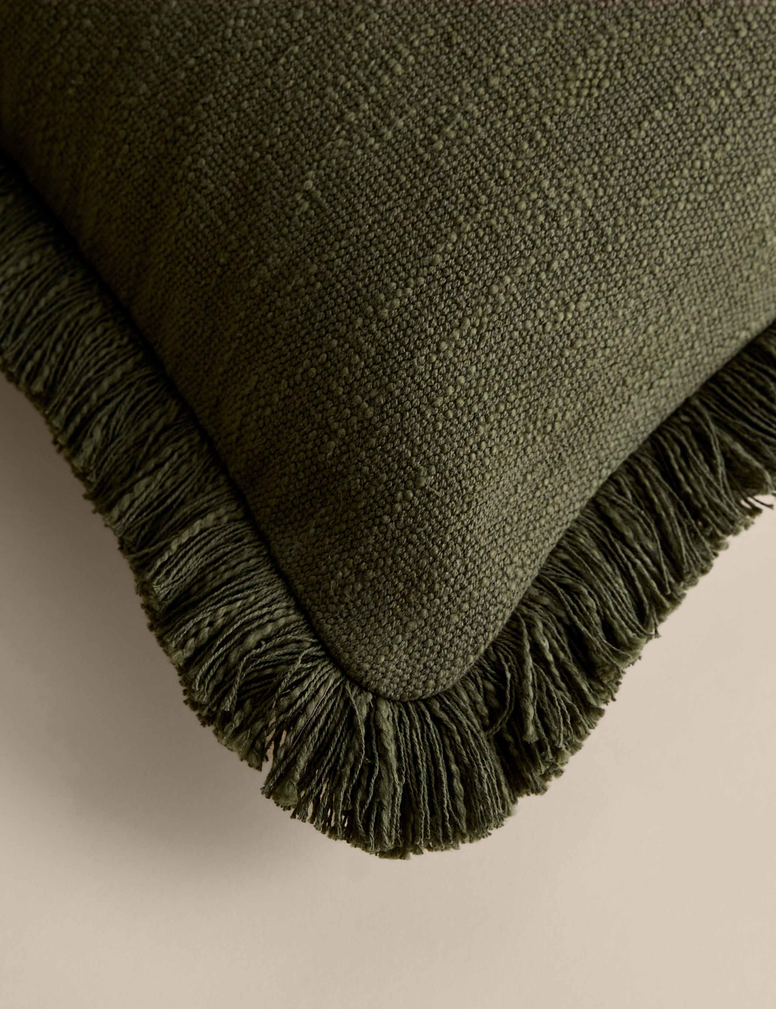 Pure Cotton Textured Fringe Cushion 4 of 4