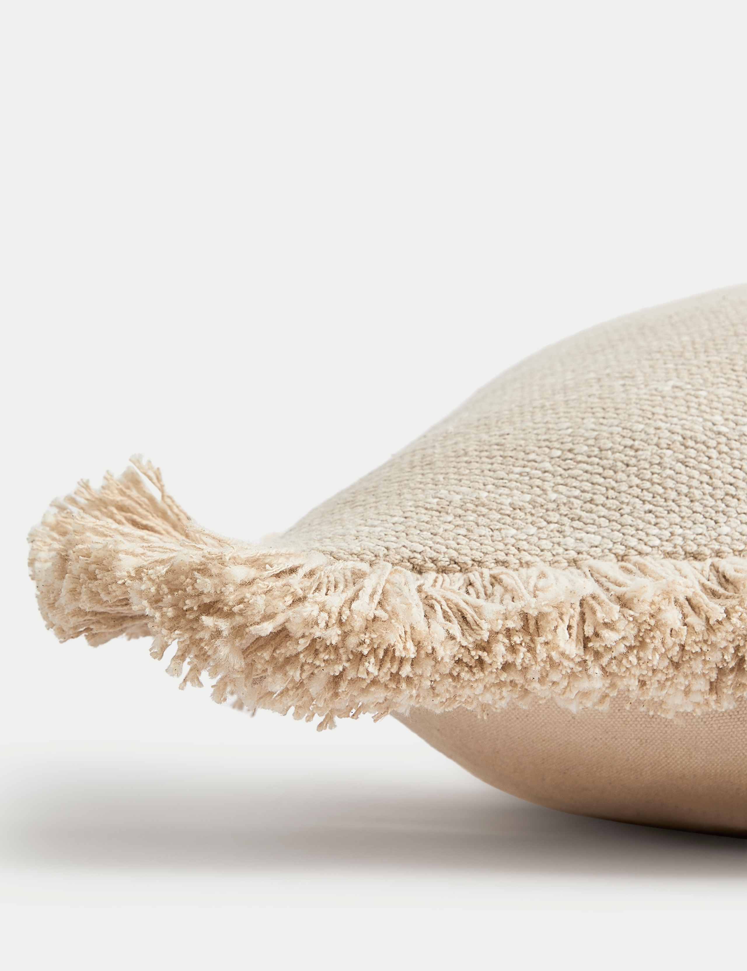 Pure Cotton Textured Fringe Cushion 2 of 4