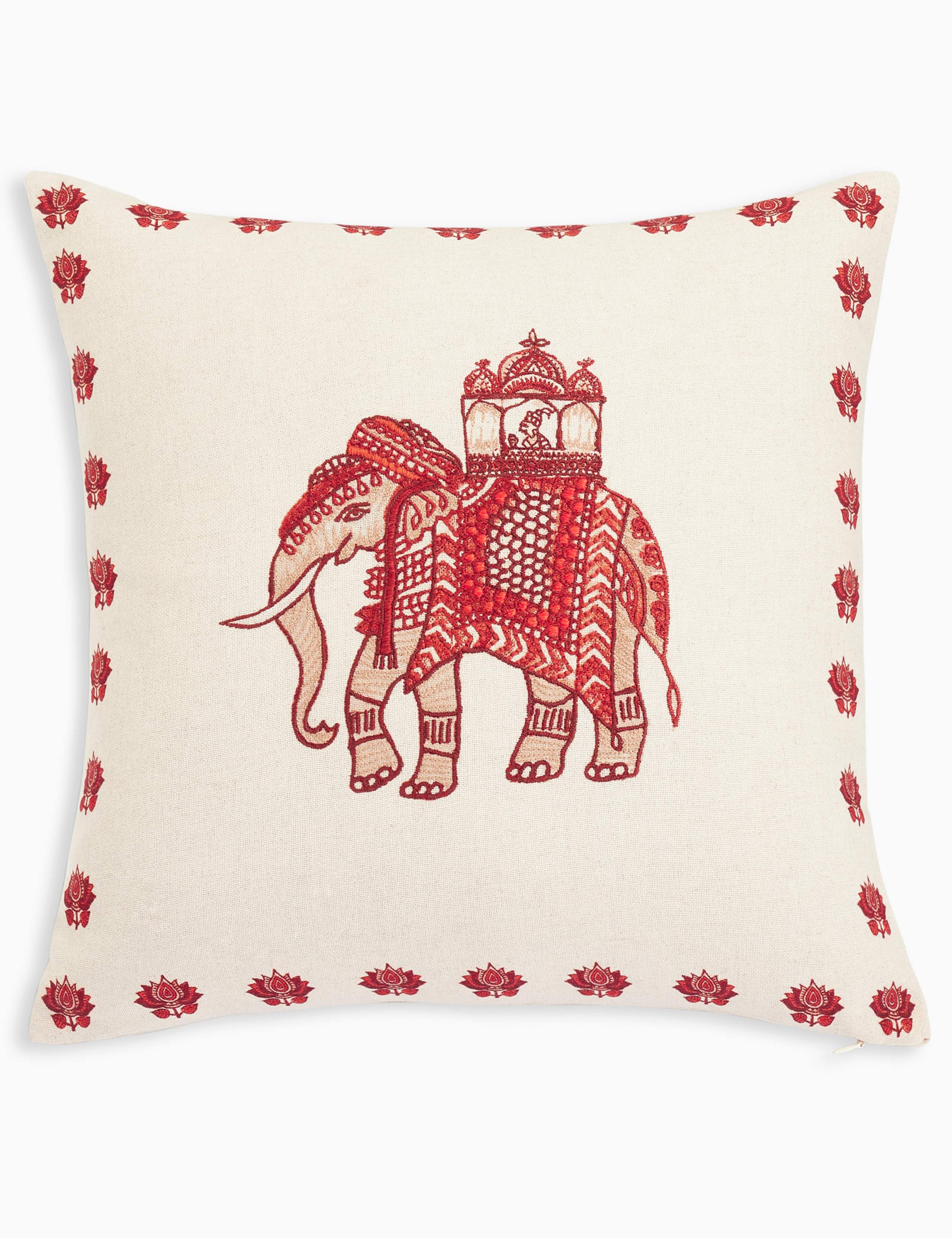 Elephant Embroidered Cushion 1 of 2