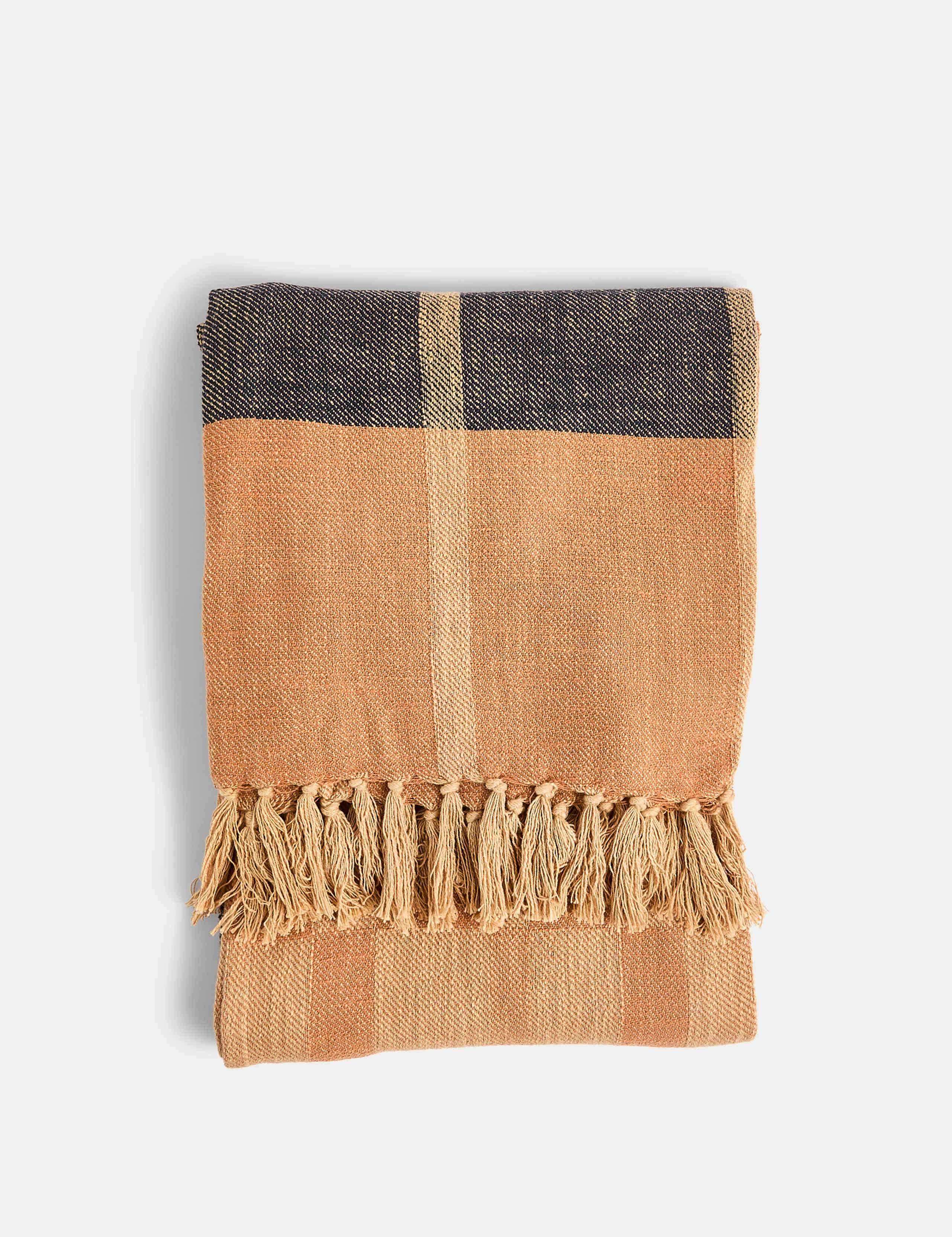 Pure Cotton Woven Geometric Checked Throw 1 of 4