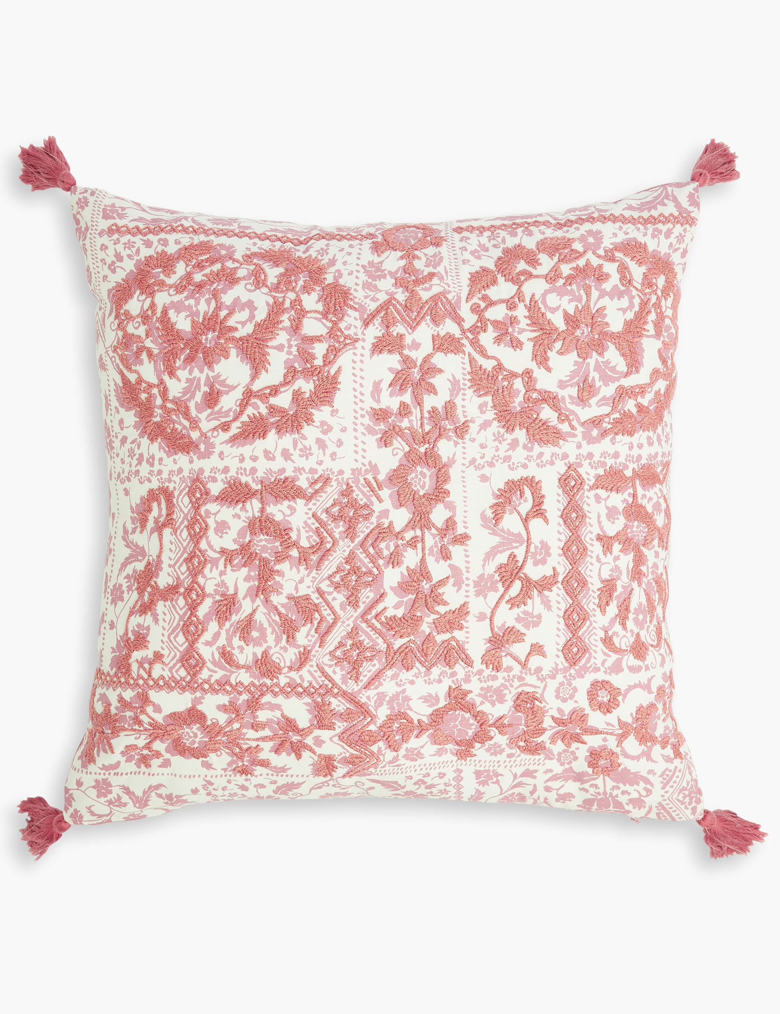 Tile Print Embroidered Cushion 1 of 5
