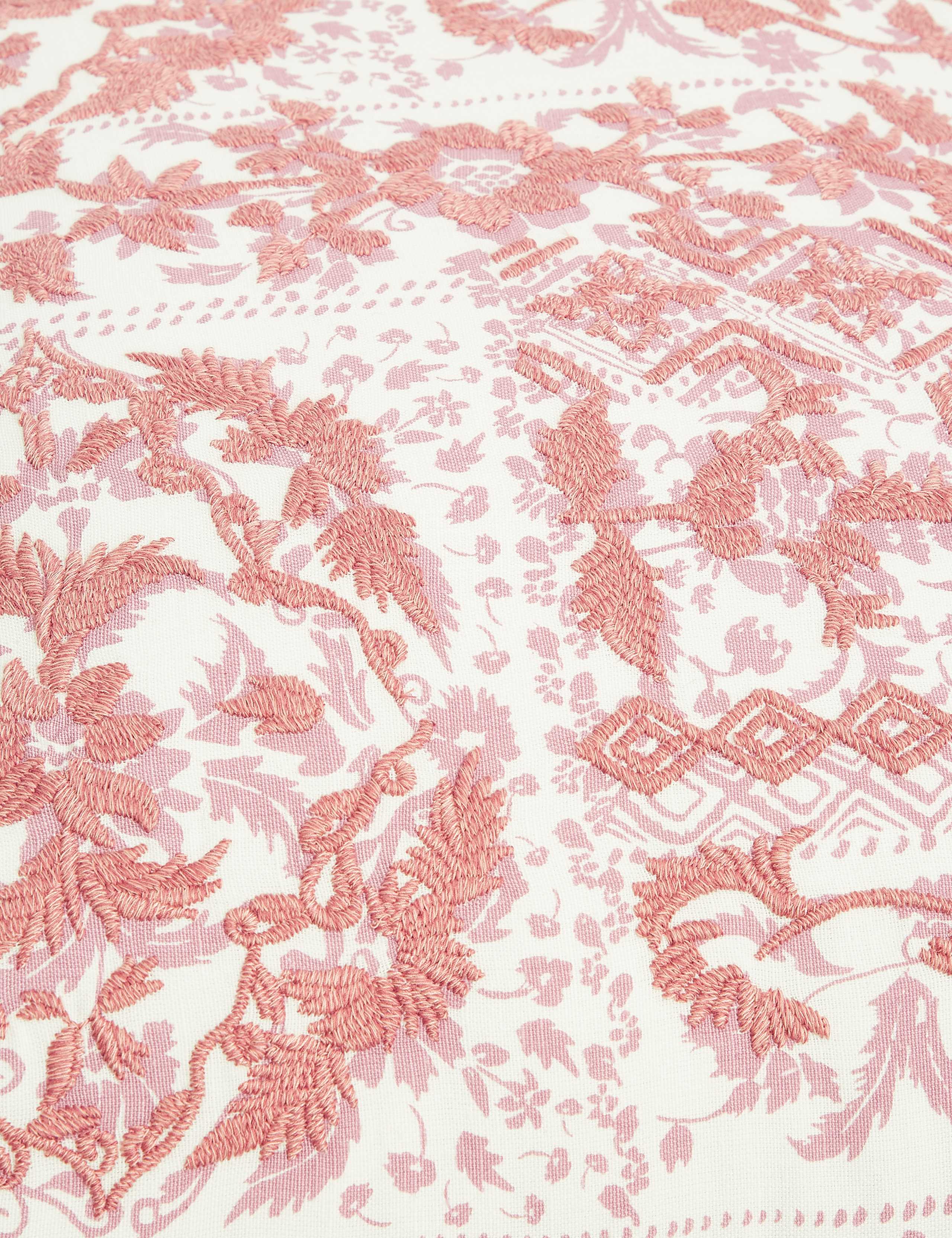 Tile Print Embroidered Cushion 3 of 5
