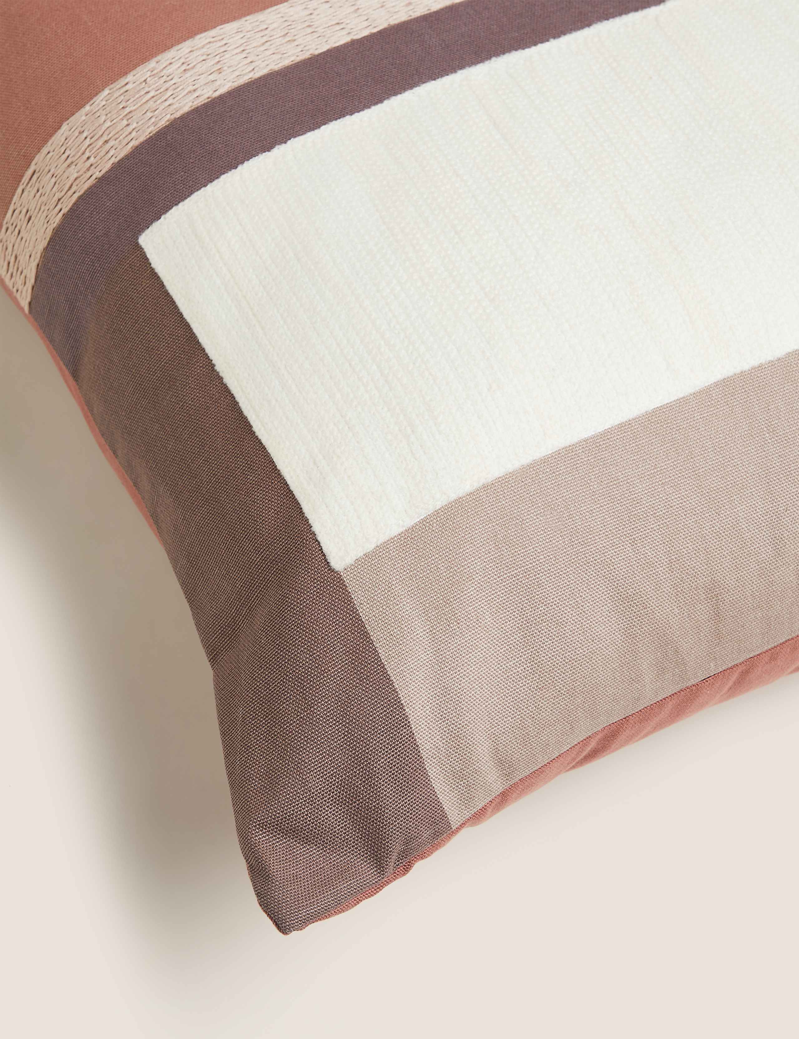 Colour Block Embroidered Cushion 4 of 5