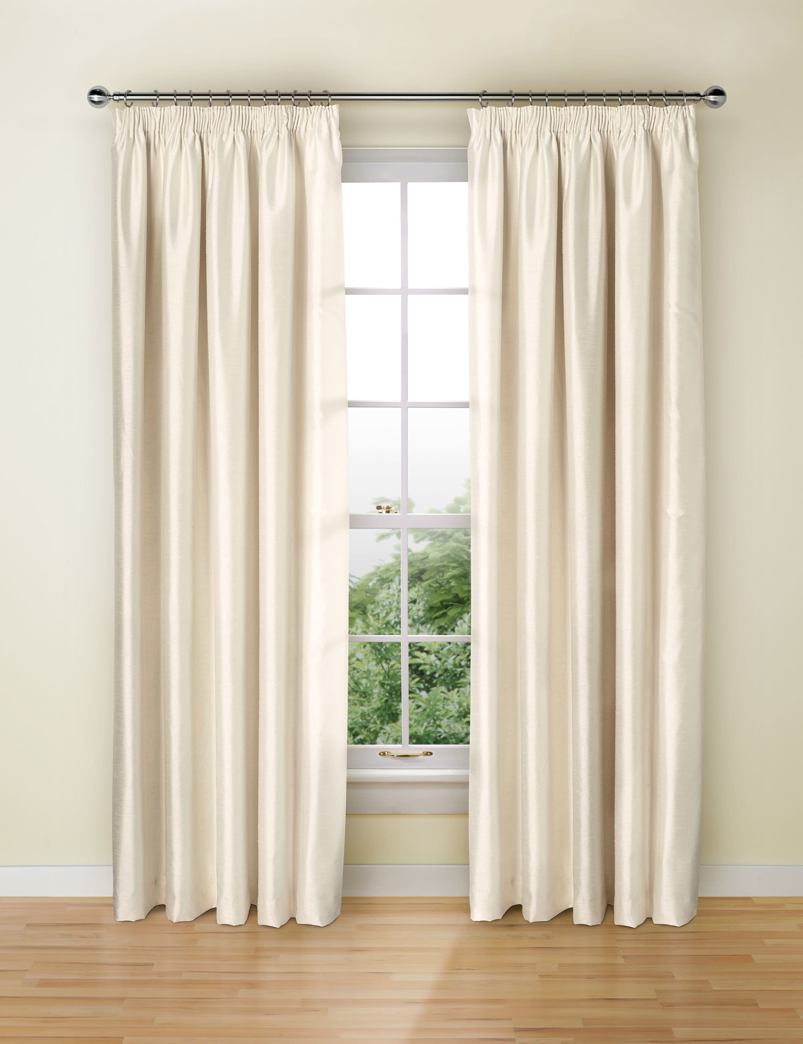Faux Silk Pencil Pleat Blackout Curtains 1 of 2