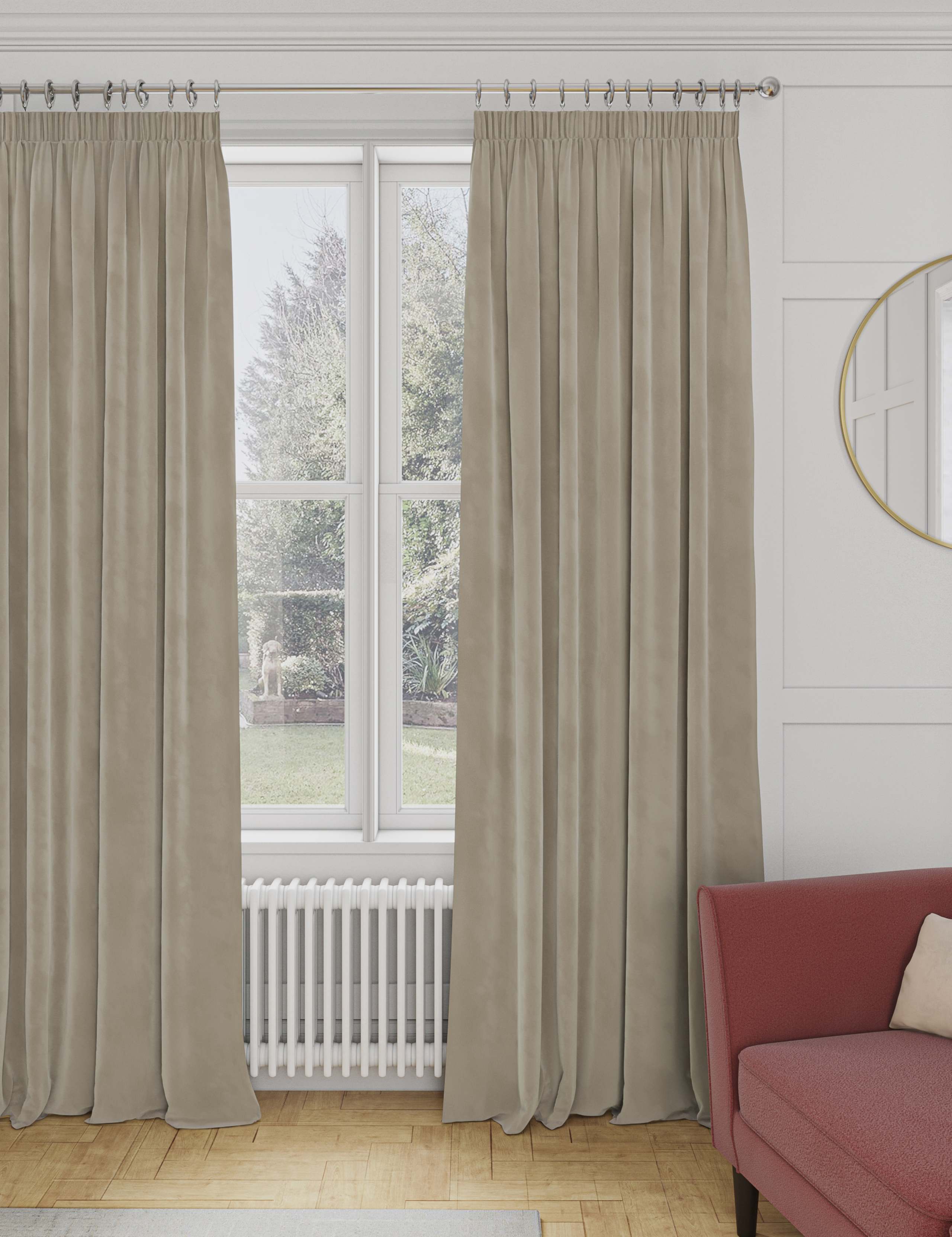 Velvet Pencil Pleat Curtains 3 of 4