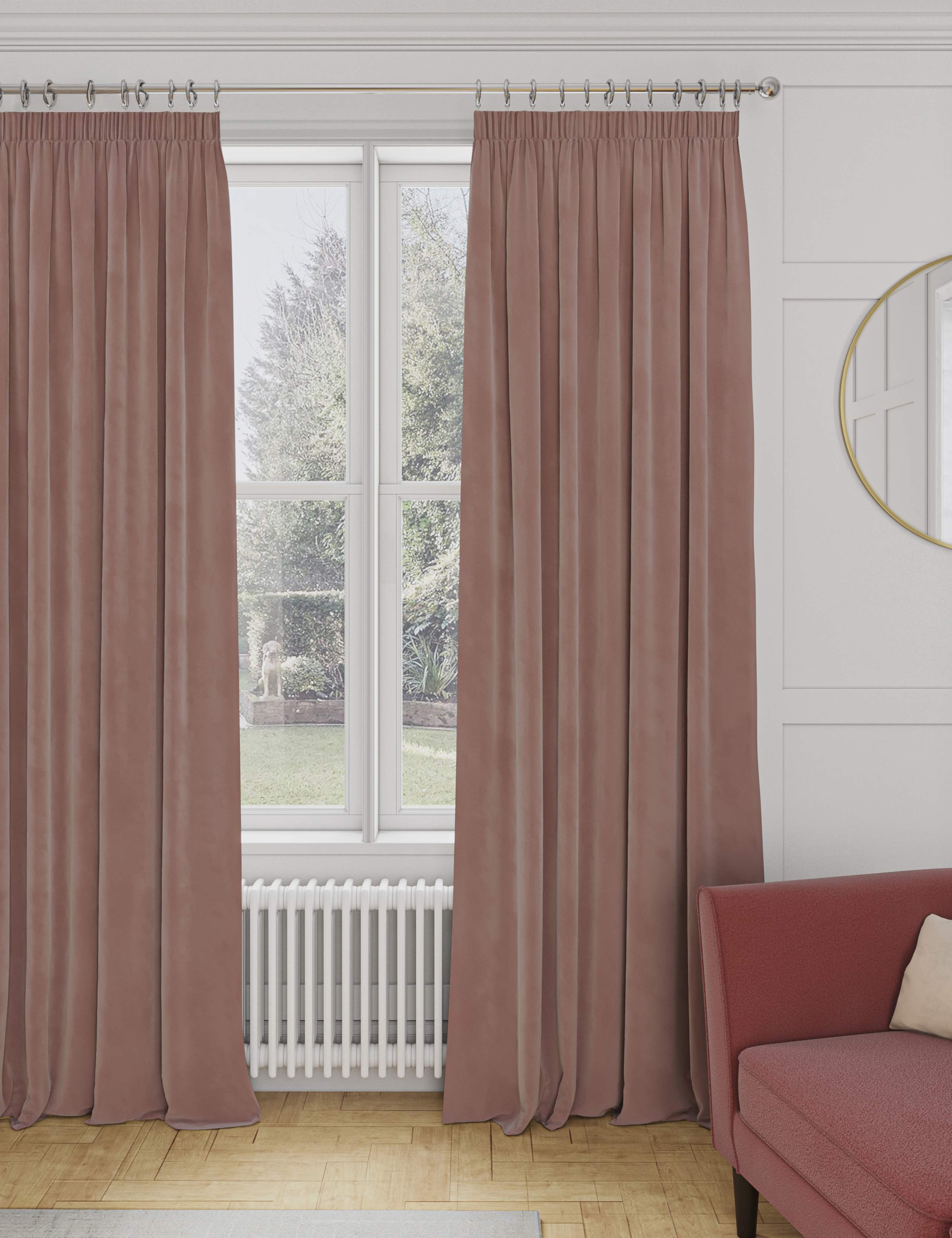 Velvet Pencil Pleat Curtains 3 of 4