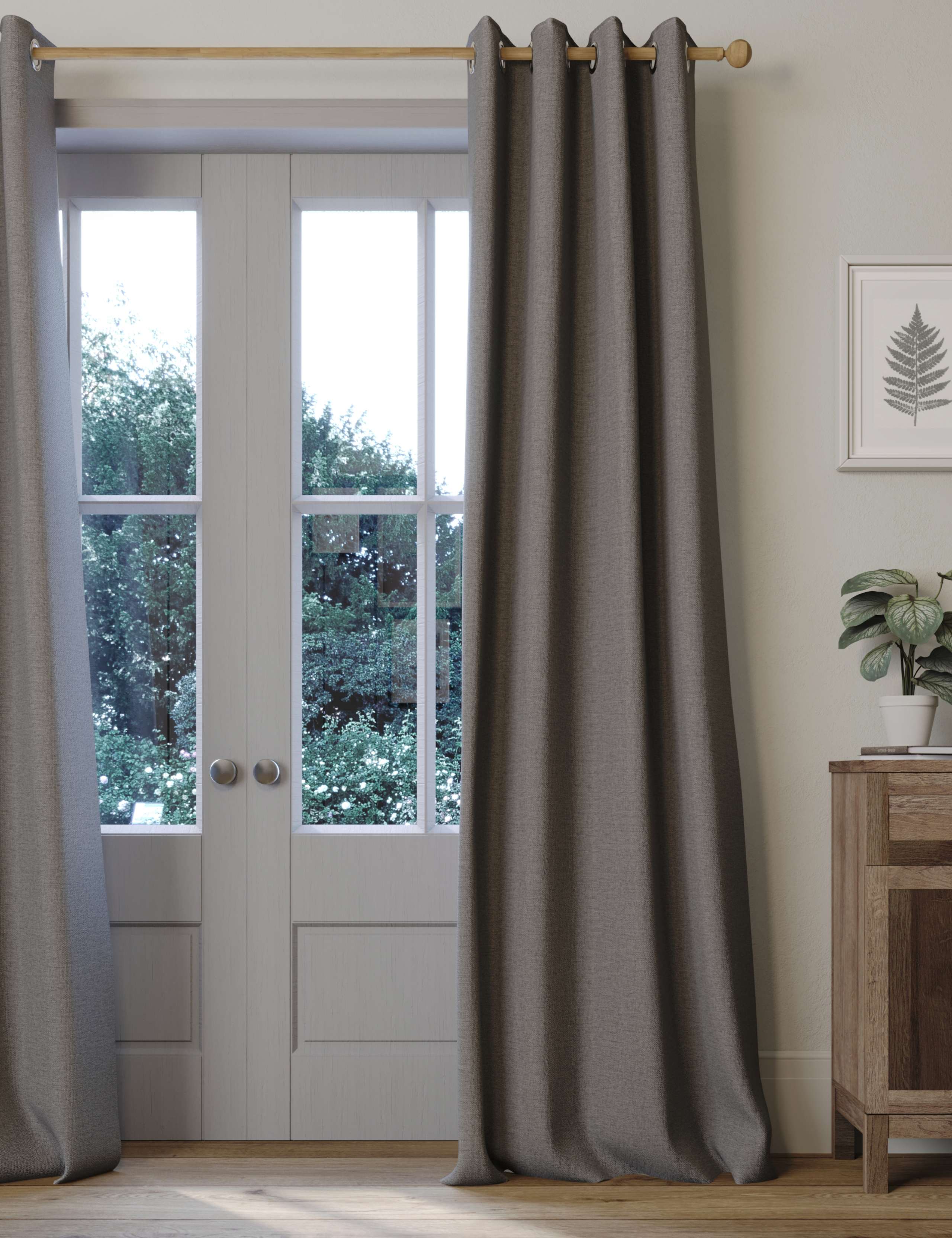 Brushed Eyelet Blackout Thermal Curtains 3 of 4