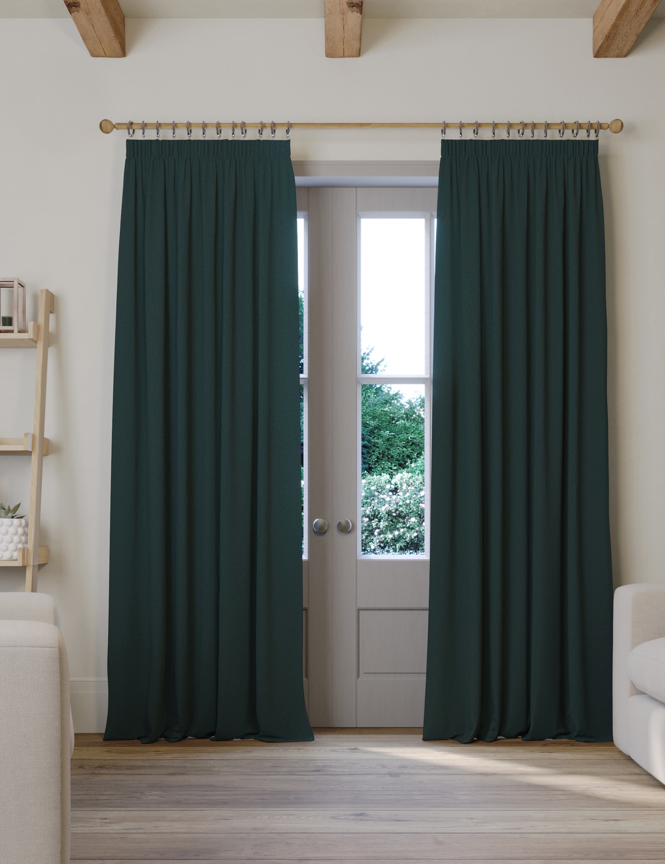 Brushed Pencil Pleat Blackout Thermal Curtains 3 of 4