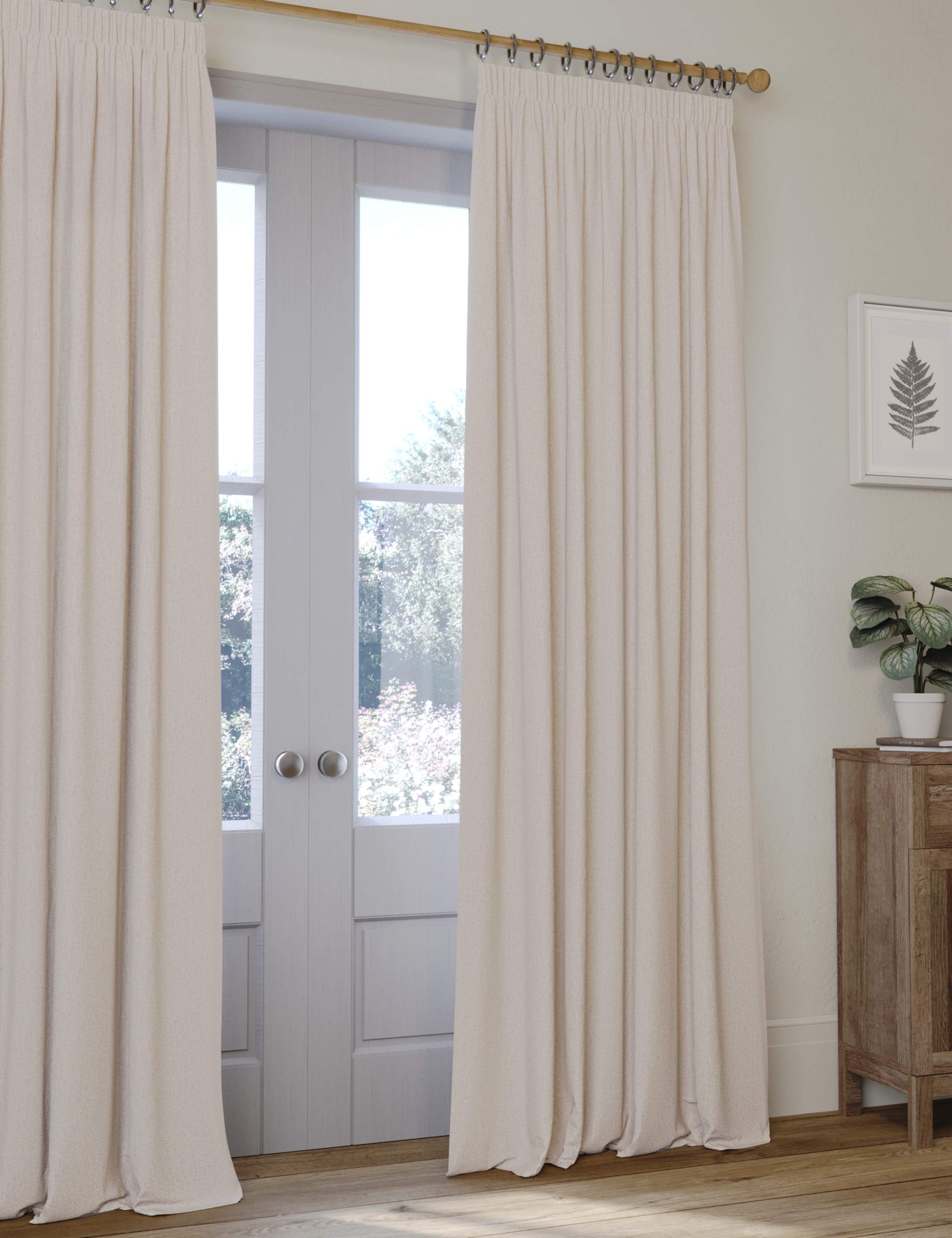 Brushed Pencil Pleat Blackout Ultra Thermal Curtains 1 of 2