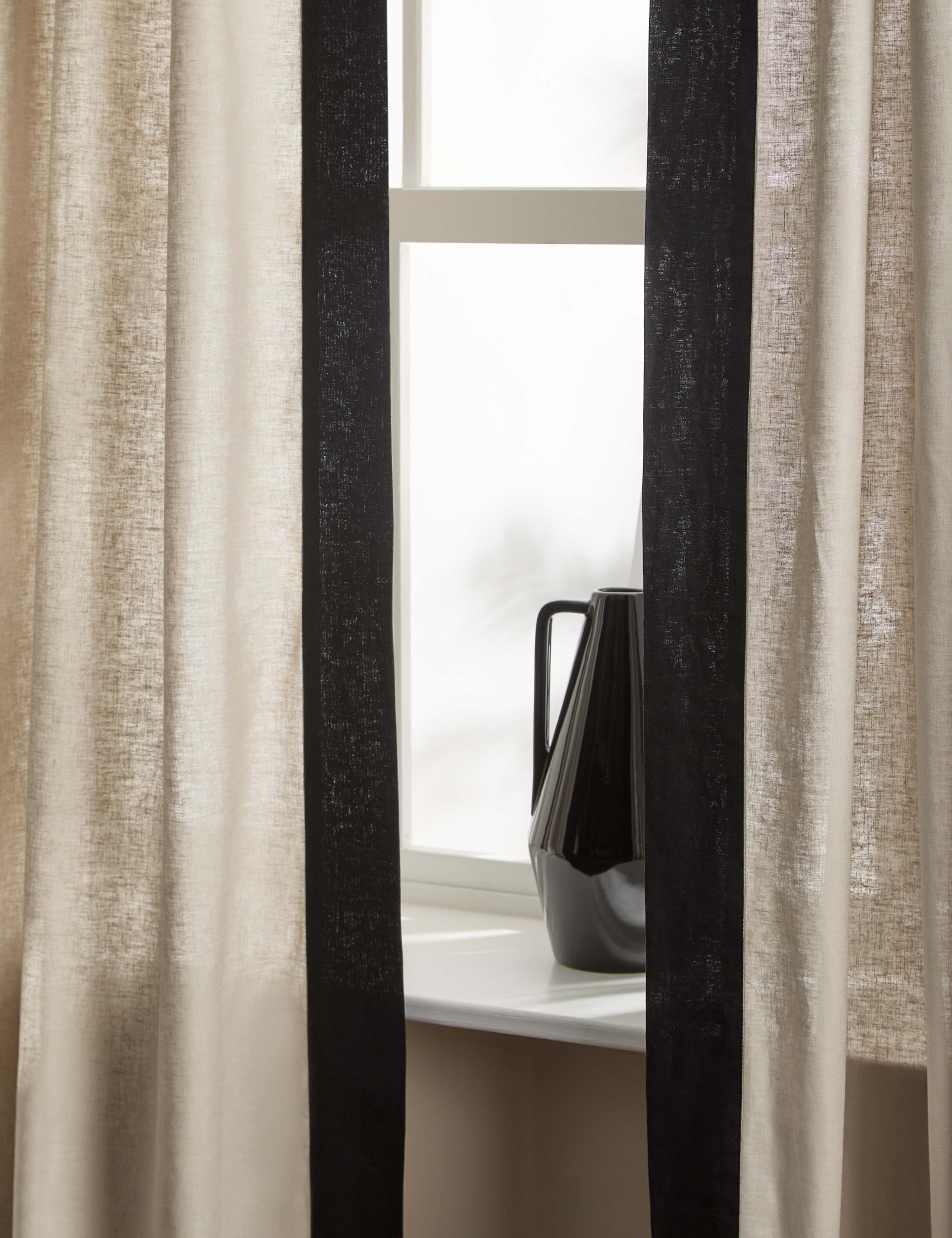 Tab Top Curtains with Stripe 1 of 4