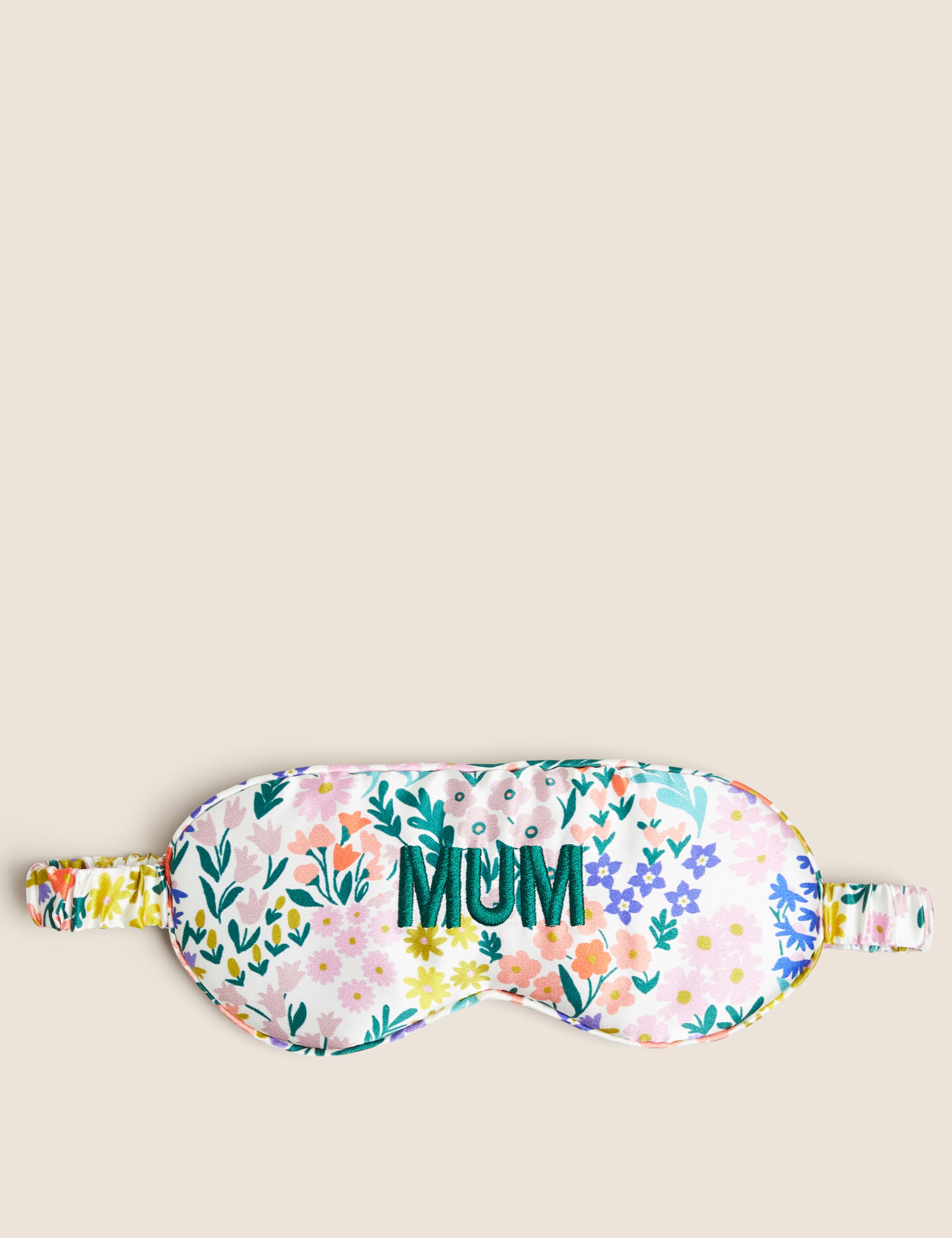 Pure Silk Floral Mum Slogan Eye Mask 1 of 3