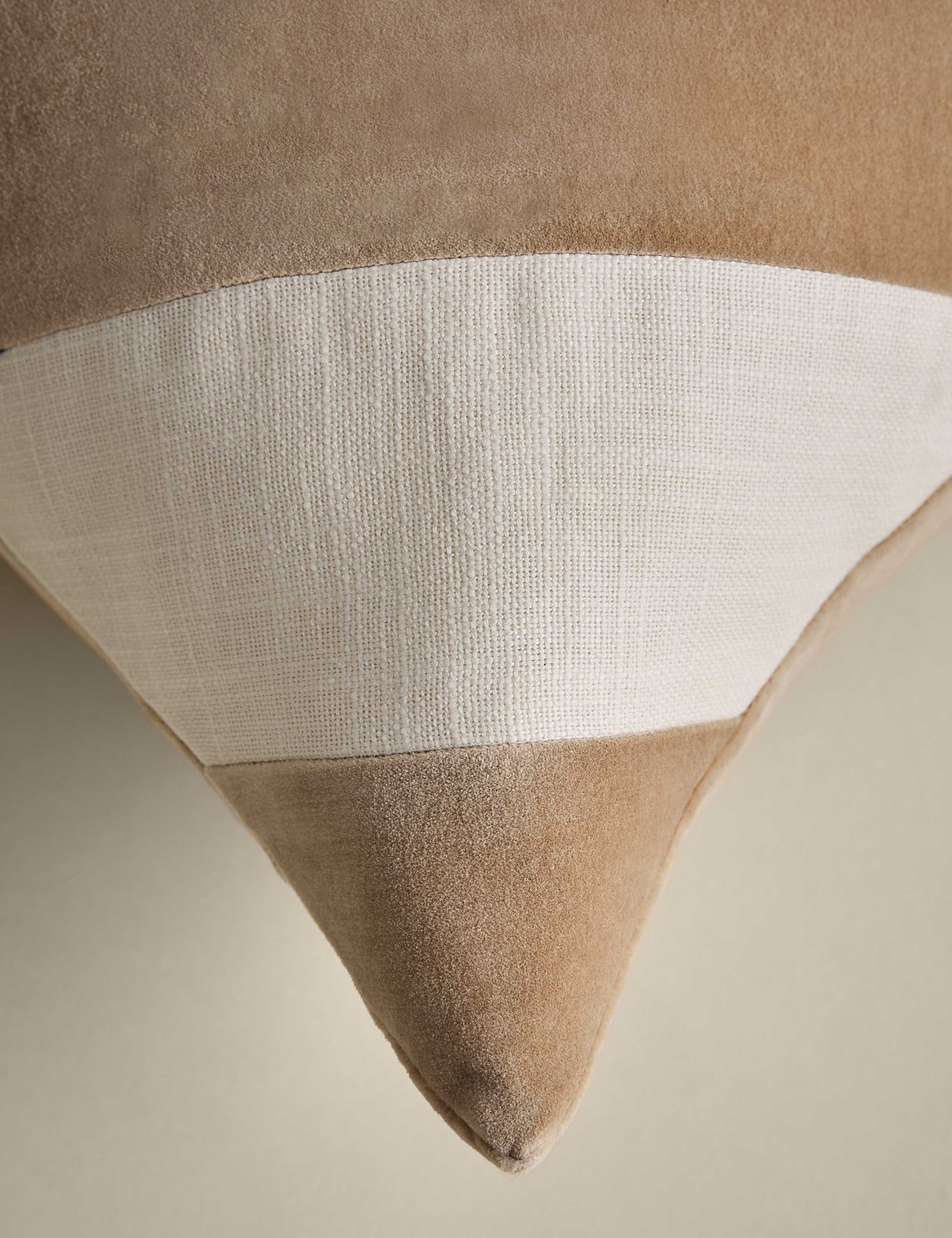 Pure Cotton Velvet Diagonal Stripe Cushion 4 of 4