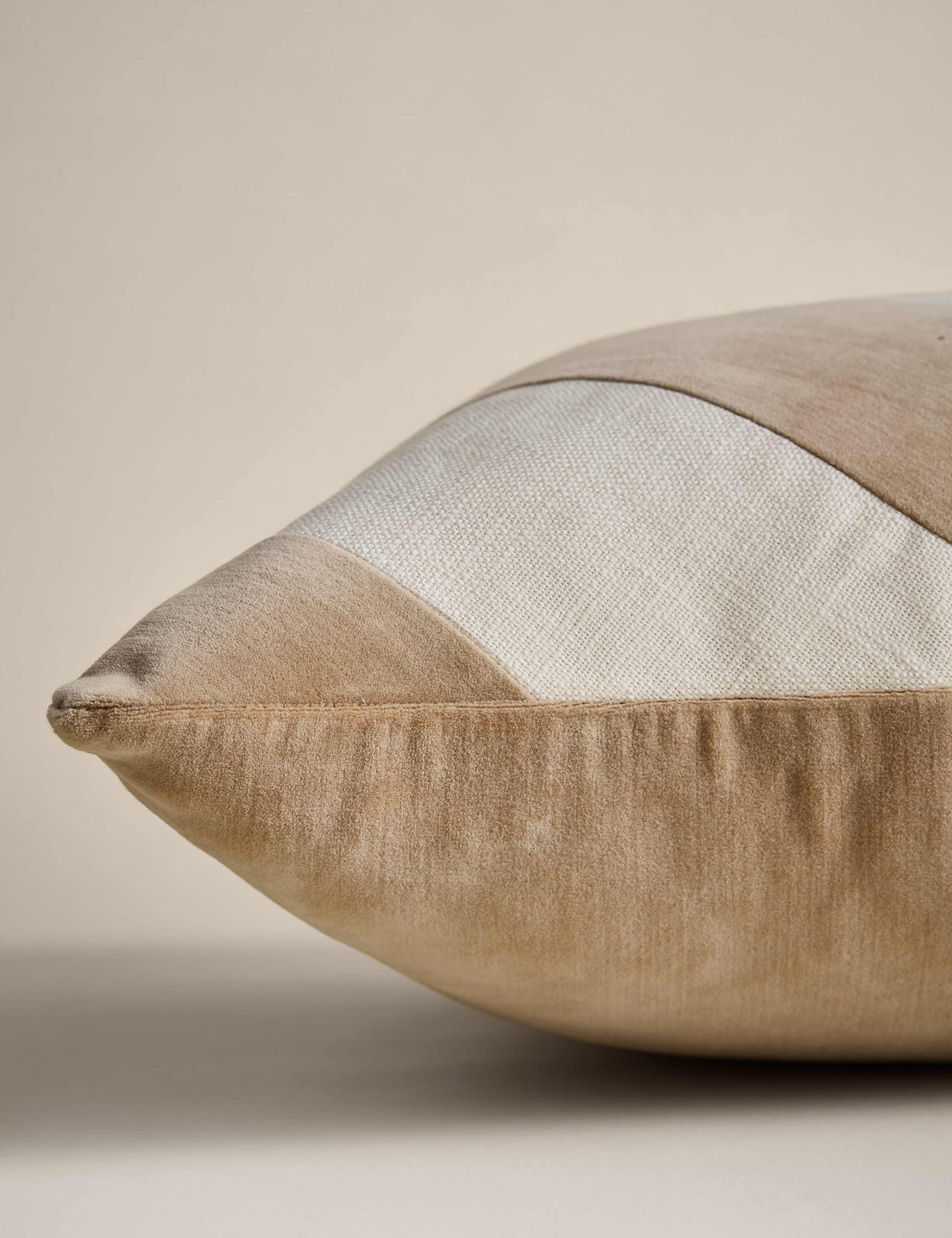 Pure Cotton Velvet Diagonal Stripe Cushion 2 of 4