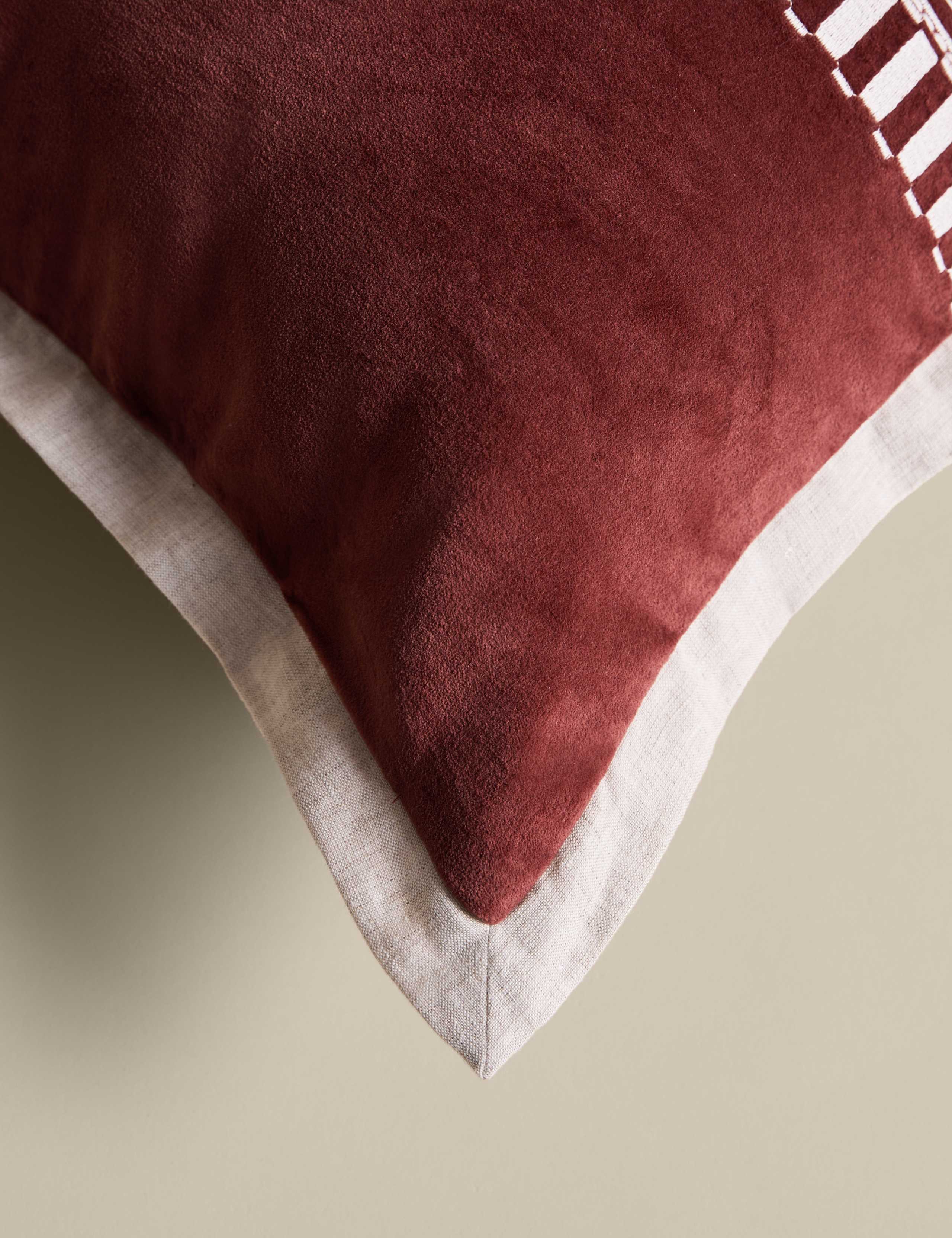 Pure Cotton Velvet Embroidery Panel Cushion 4 of 4